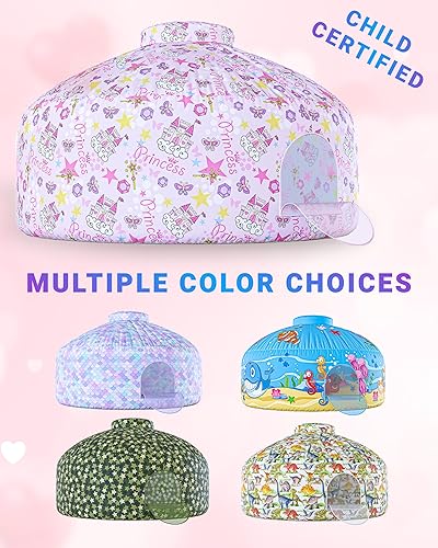 Miniatura 6 de Skywin Tienda de campaña de aire con diseño de princesa grande con puerta para niños, el fuerte inflable para niños se instala y se almacena en