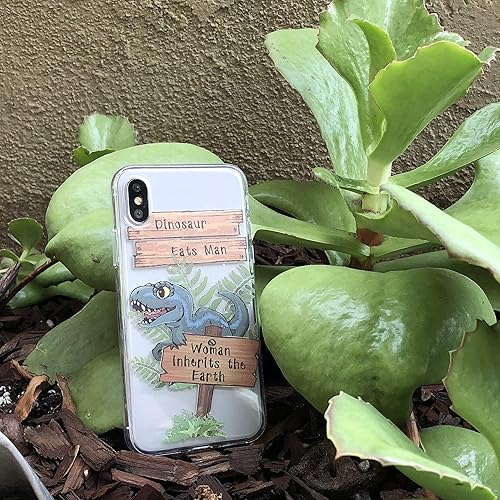 Miniatura 5 de Figment & Fable Clear TPU Case for iPhone 15 Pro Max 14 13 12 Mini 11 SE 6 7 8 Plus | Dinosaur Eats Man
