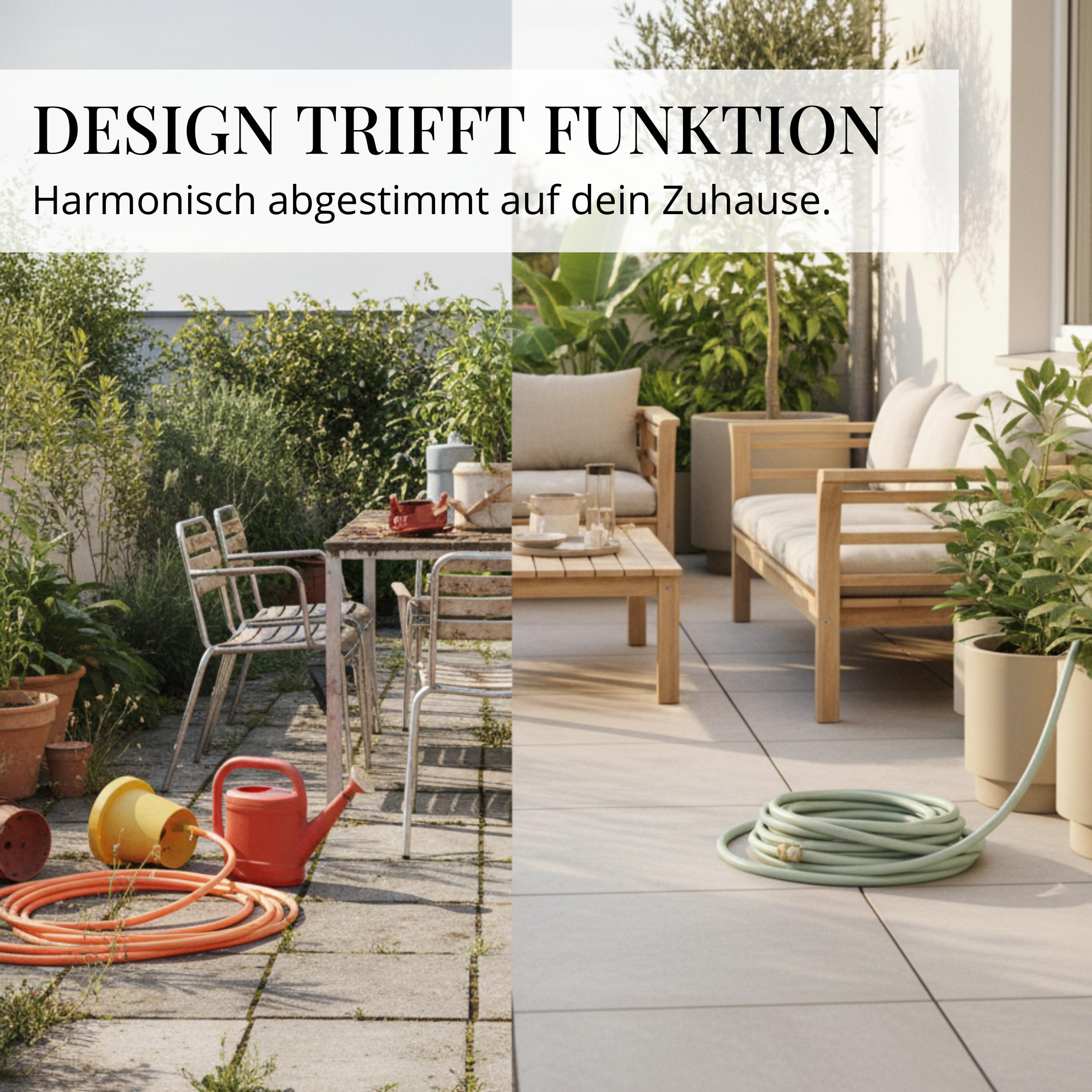 LIVLIG Gartenschlauch 30m, flexibler Premium Wasserschlauch aus 60 Prozent Recyclingmaterial, UV beständig, knickfest, Design Gartenschlauch 1/2 Zoll in Grün