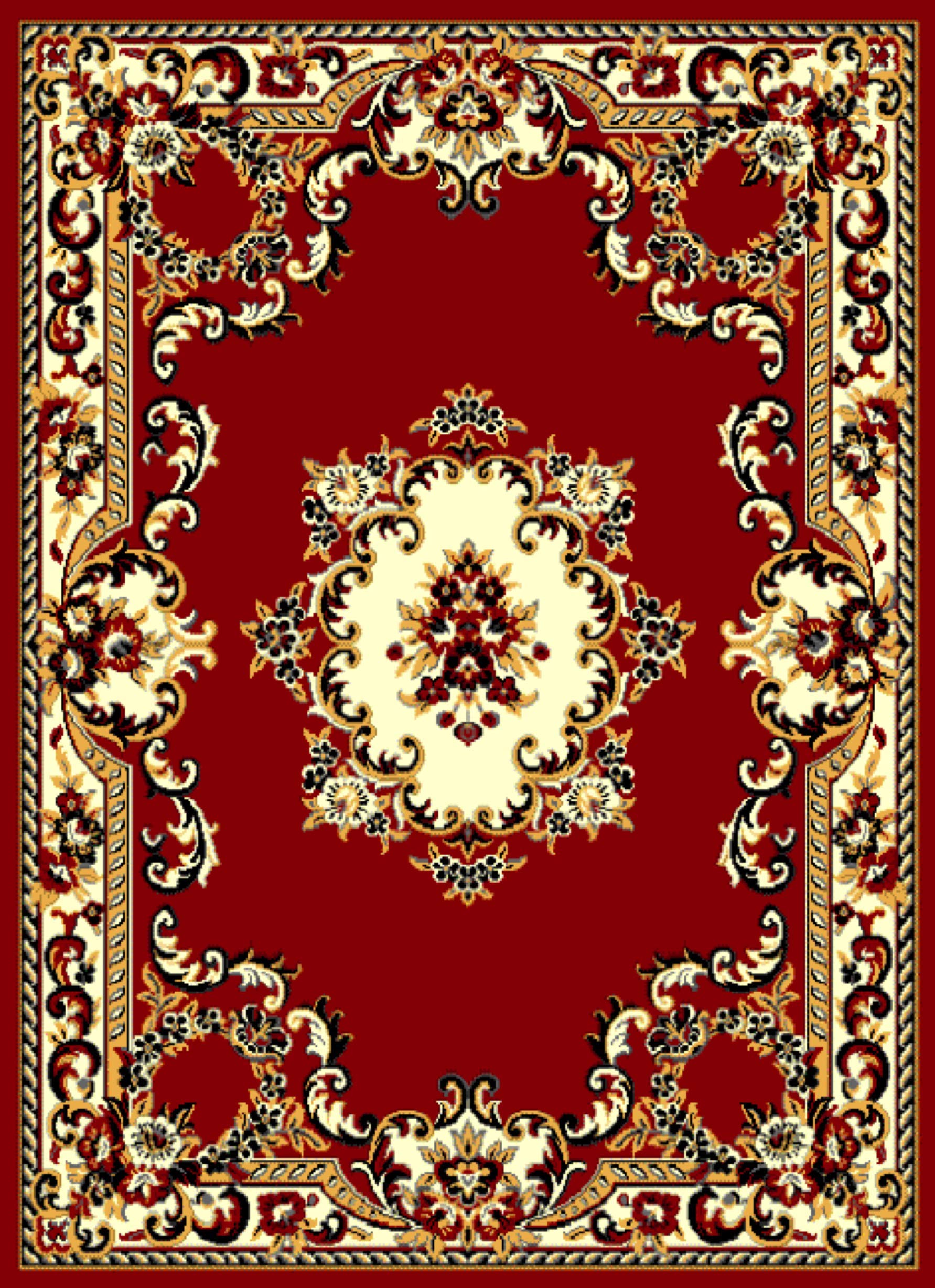 SrS Rugs® Luna Collection, Living Room Rug and Hallway Runner, with Soft Smooth 8mm Pile. Traditional Floral Design. 6 Colours, 6 Sizes (Red, 60cm x 225cm) — image 1