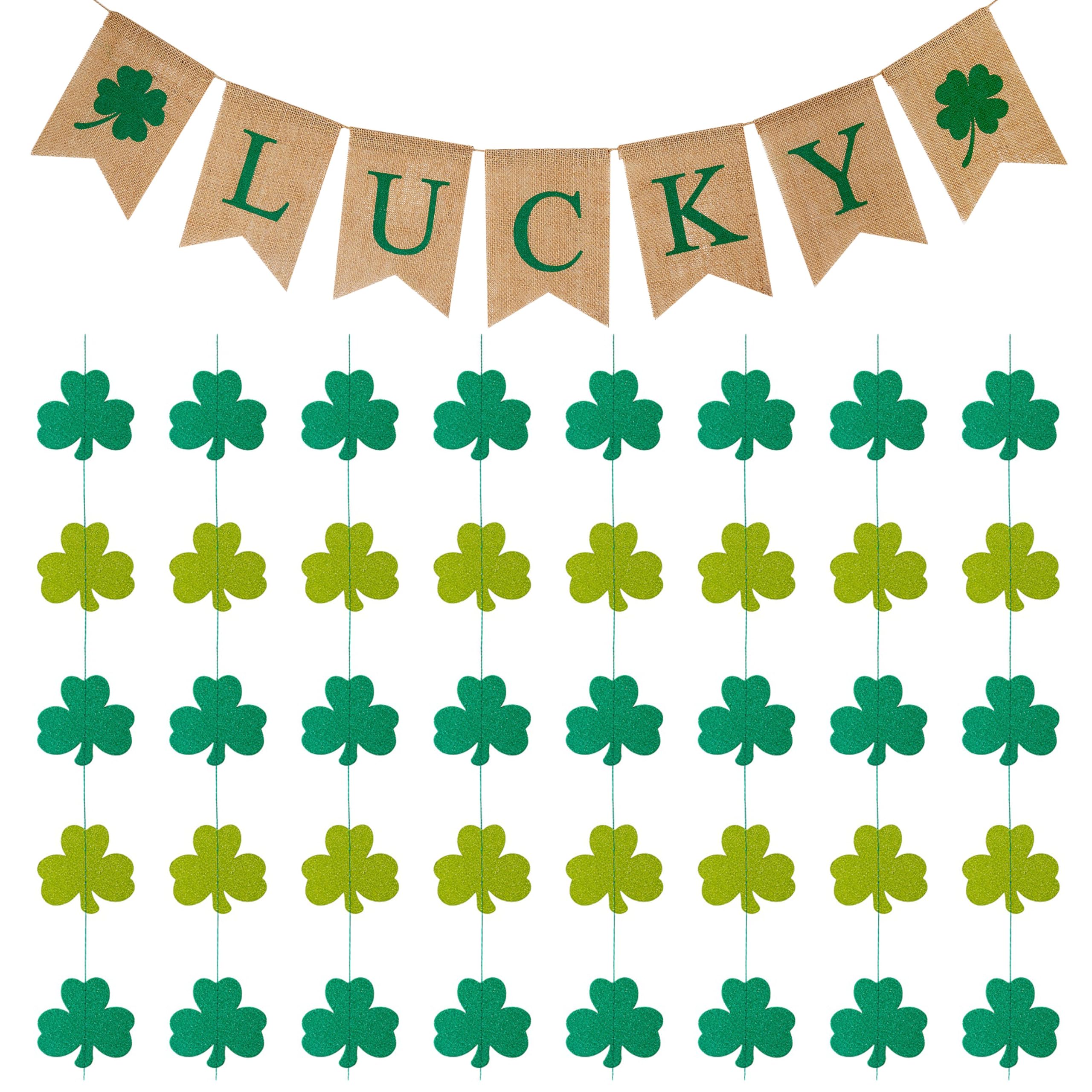 Mauts-inus St. Patrick's Day Dekoration Banner Aus Simulierte Jute - Deko Für Kamin, Wand & Tür