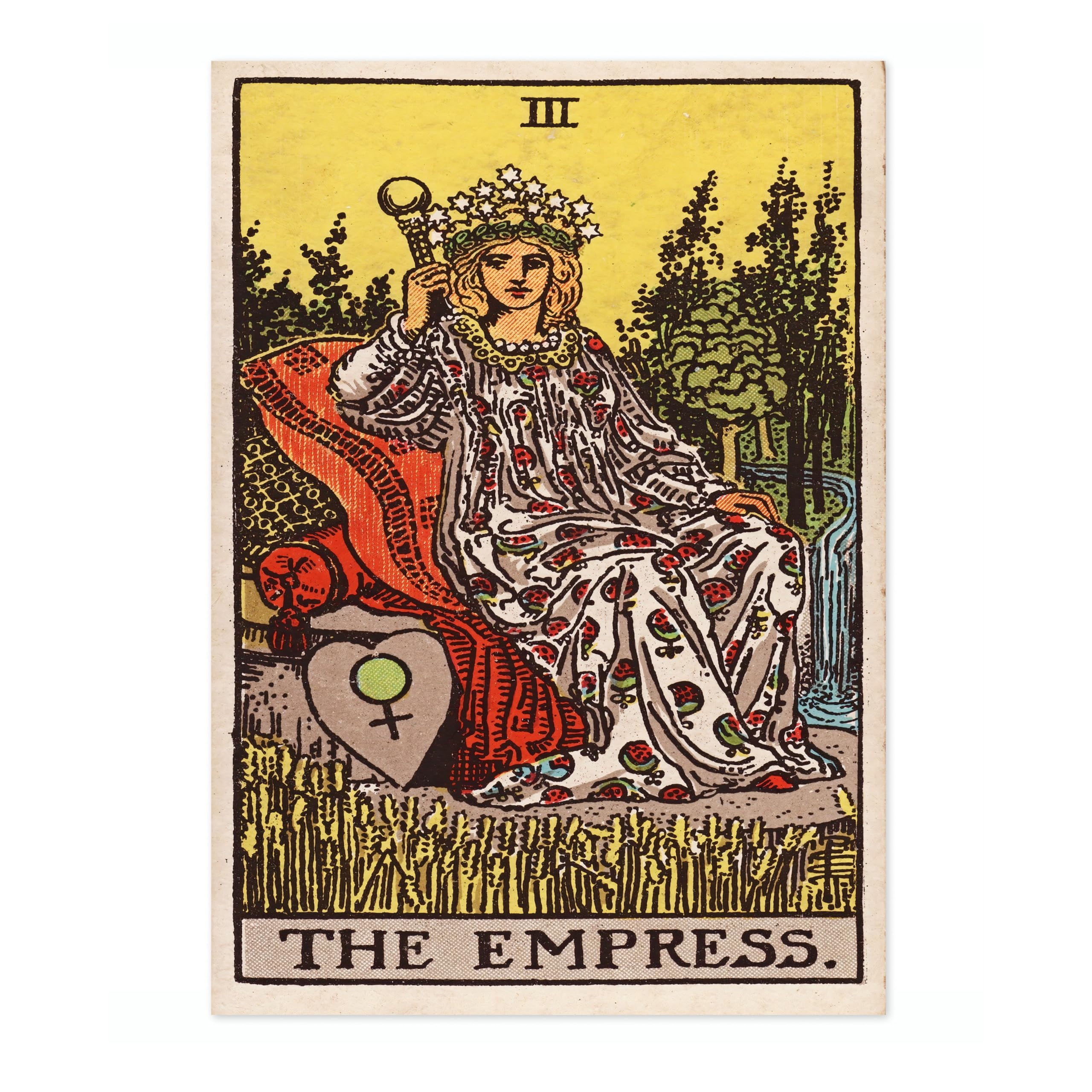 Animato The Empress Vintage Tarot Art Print, Spiritual Wall Art Poster, Retro Mystical Bedroom Home Decor, 50x70cm (Print Only) - 50x70cm โ image 1