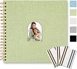 Vienrose 10x10 Inch Scrapbook Album, 20 Sheets 40 Blank Thick Pages Personalized DIY Photo Album, Linen Arch Window Memory Book for Wedding, Baby Shower, Anniversary, Travel, Keepsake Gift, Beige