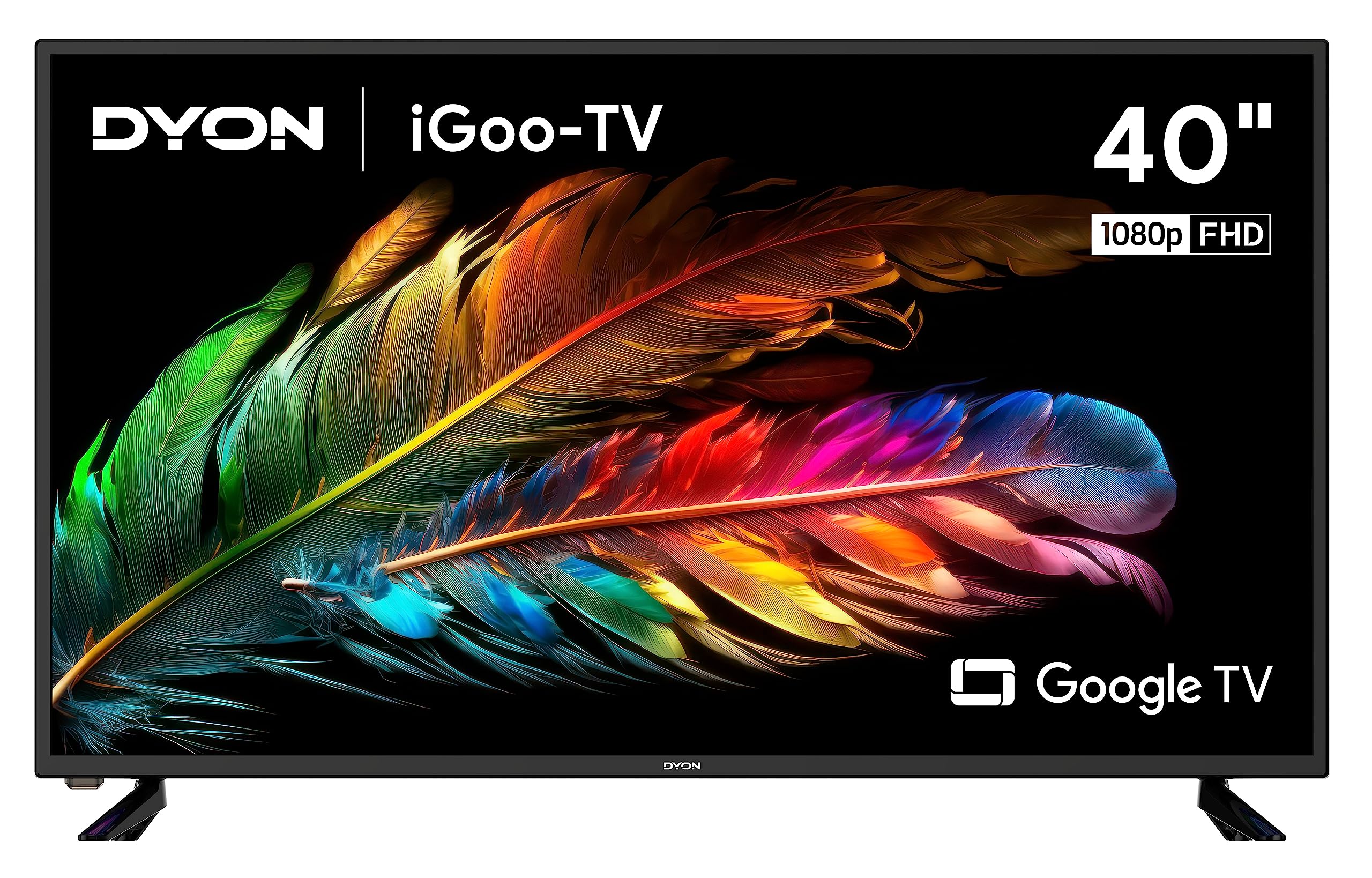 DYON iGoo-TV 40F – 40 Zoll (100 cm) Full HD Smart LED Fernseher mit Google TV, HD Triple Tuner, Sprachsteuerung, Netflix, Prime Video, YouTube, DAZN, Disney+