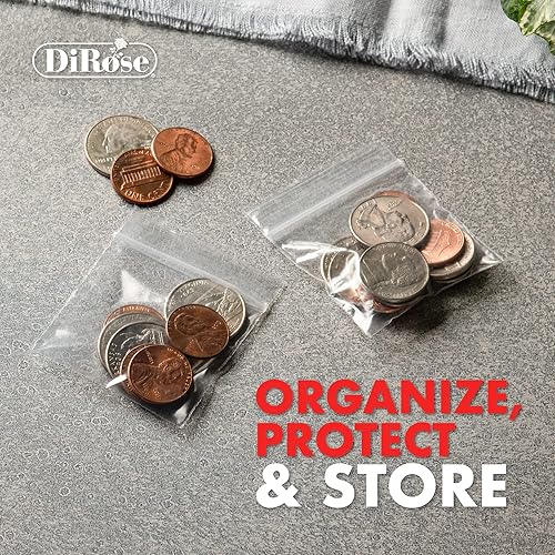 Miniatura 8 de DiRose Paquete de 1000 bolsas de plástico transparentes con cierre de 2 mil de 1 x 1 pulgada, cierre superior resellable para almacenamiento,