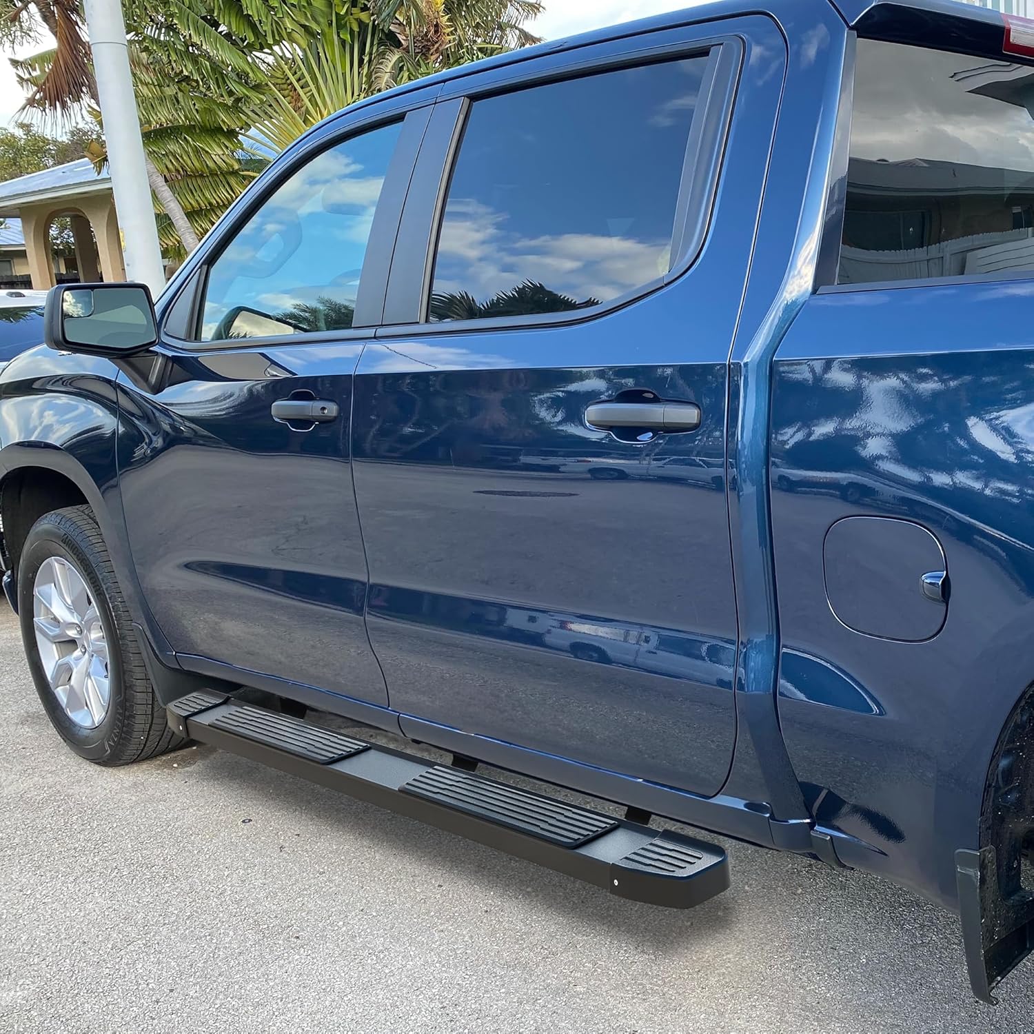 YITAMOTOR 6 Inches Running Boards Compatible with 2019-2026 Chevy Silverado/GMC Sierra 1500 Crew Cab, 2020-2026 2500HD 3500HD Crew Cab, Black Side Steps Black Nerf Bars