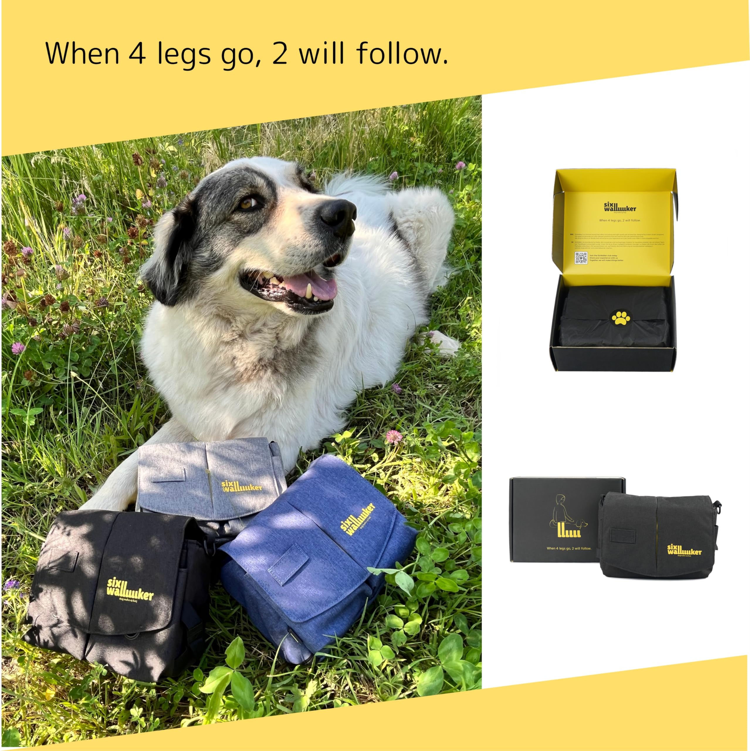Arrivly SixWalker Leckerlibeutel für Hunde mit Magnetverschluss, Praktischer Futterbeutel Hundetraining, Multifunktionaler Leckerlitasche für Hunde mit Herausnehmbaren Innentasche (Schwarz)