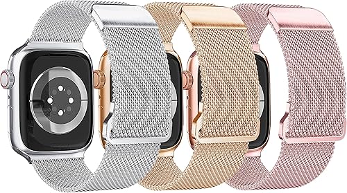 Paquete de 3 correas compatibles con Apple Watch de 1.496 pulgadas, 1.575 pulgadas, 1.614 pulgadas, 1.654 pulgadas, 1.732 pulgadas, 1.772 pulgadas,