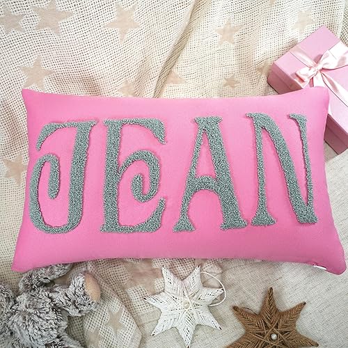 Miniatura 3 de mia'spillow lab Custom Name Punch Needle Glitter Gold Embroidered Pillow, Personalized Kid Room Decor, Nursery Decor, Birthday Gift, Idea