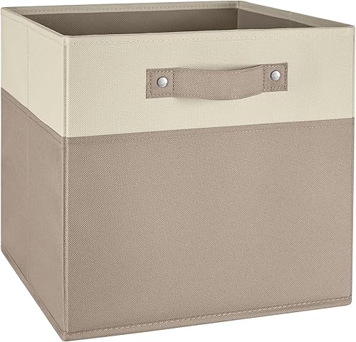 Miniatura 2 de RiverRidge Juego de contenedores plegables de almacenamiento de 2 piezas de 10.5 pulgadas de dos tonos para niños, color gris pardo