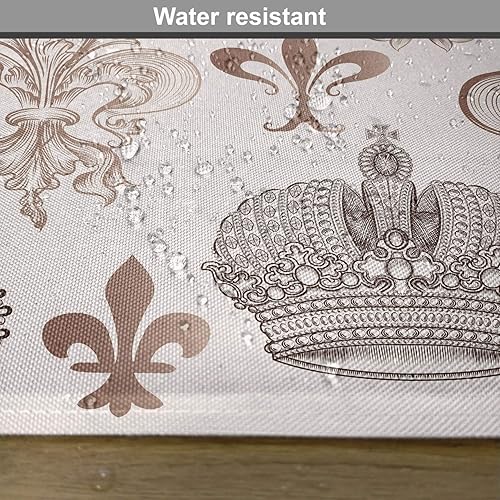 Miniatura 6 de Lunarable Fleur De Lis - Juego de 4 manteles individuales, coronas y formas de flor de Lis en estilo grabado, impresión de arte simbólico de la