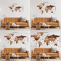 Vista 6 de Mapa del mundo, decoración artística para pared, mapa de madera, mapa del mundo de madera 3D, mapa grande para pared, mapa colorido de madera