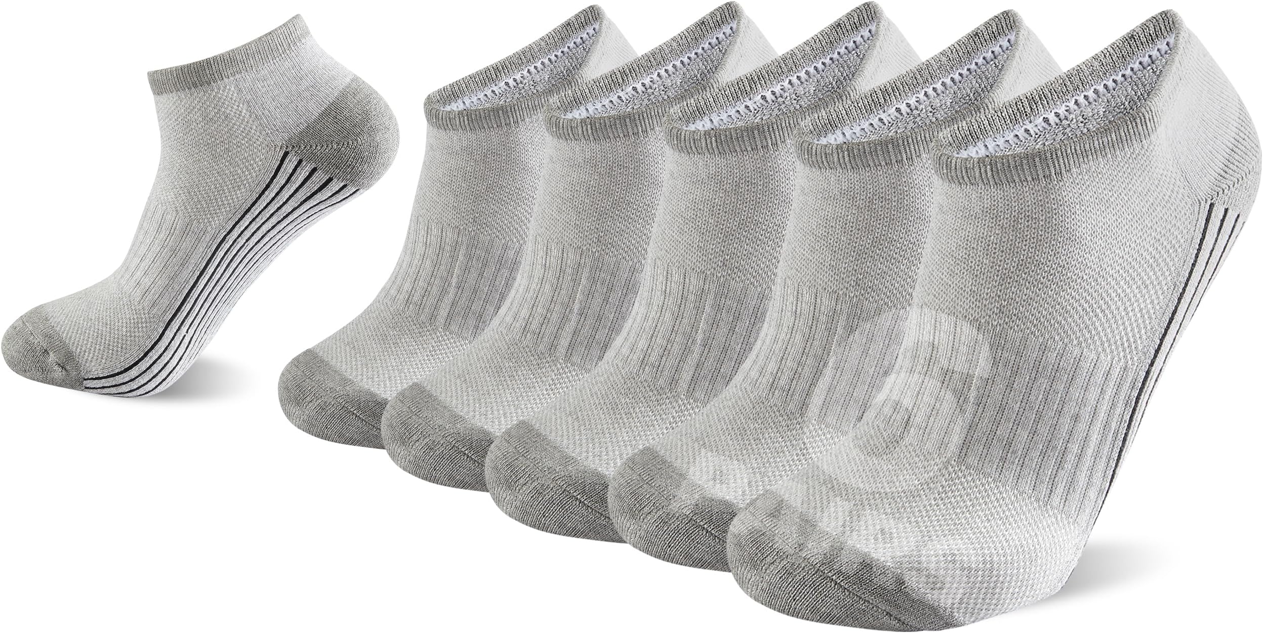 6 Pairs Viscose Bamboo Socks, Unisex Cushioned Comfortable Ankle Workout Hiking Golf Socks