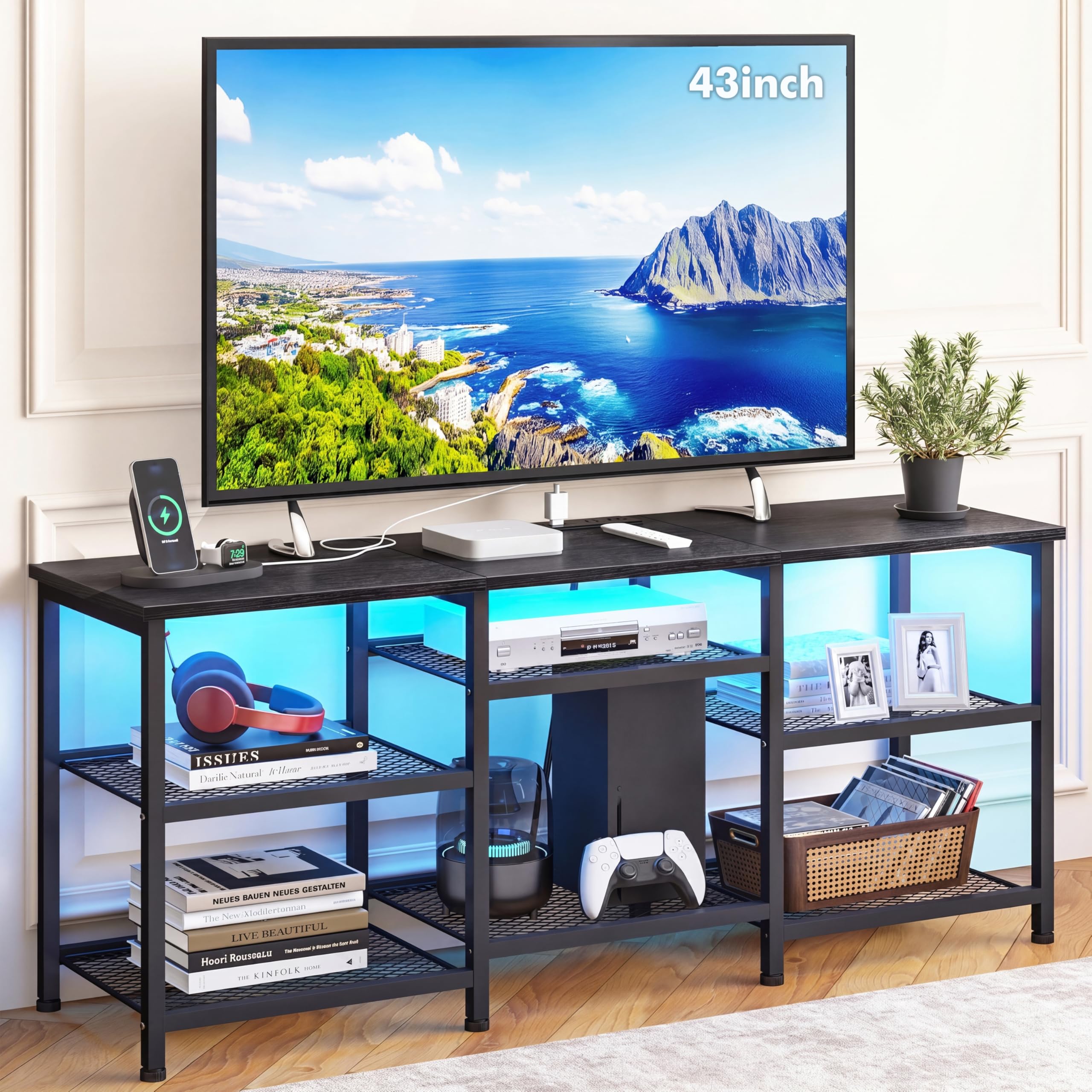 Modern Entertainment Center with LED Lighting