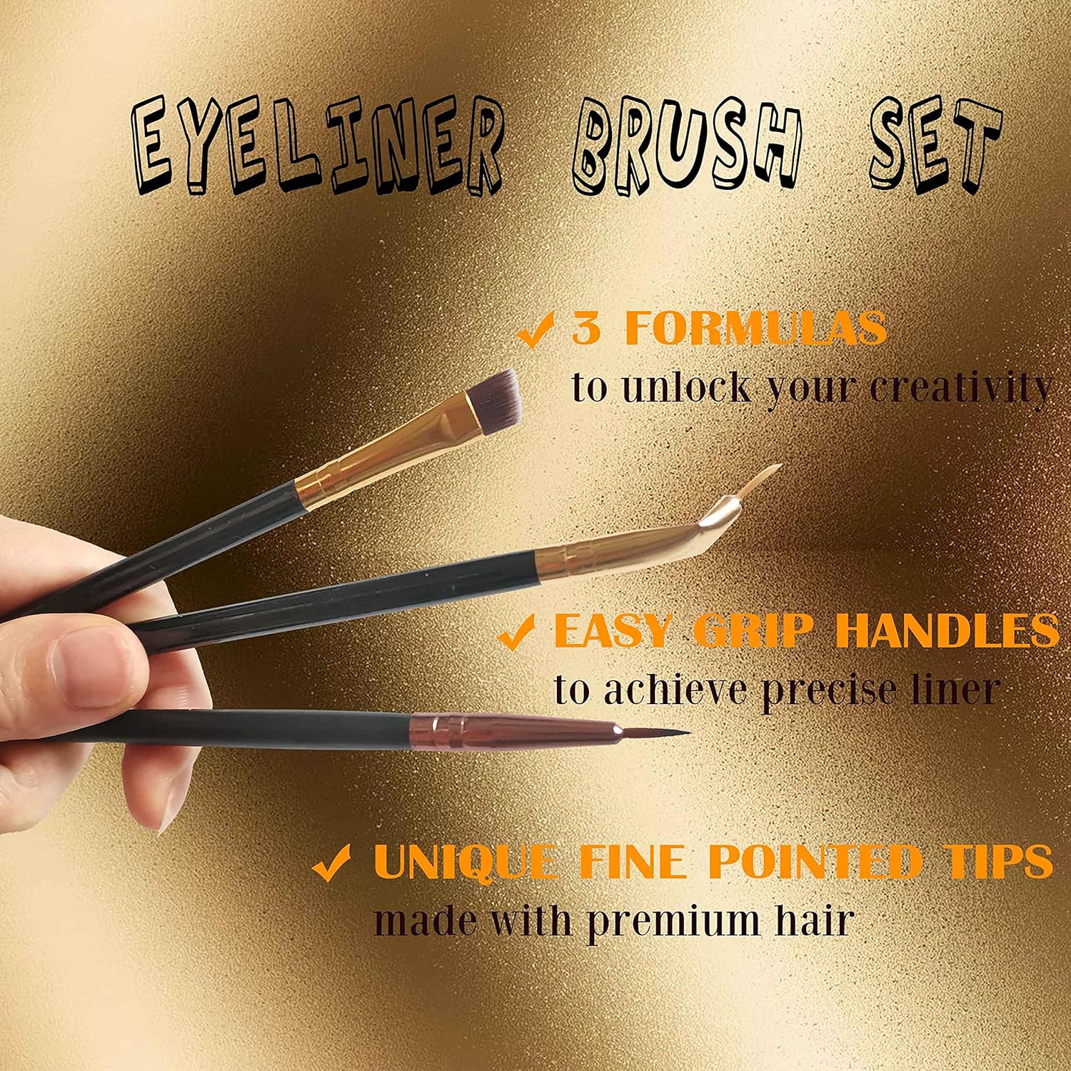 3 Pack Professional Eco-Friendly Eyemakeup Brush Fine Angled,Precision Ultra-Fine and Bent Eyeliner Brush Point Thin Bristles for Detailed Precision Eye Liner Portable Eye Powder Foundation Brush Beauty Cosmetic Tool (3 pack) : Beauty & Personal Care