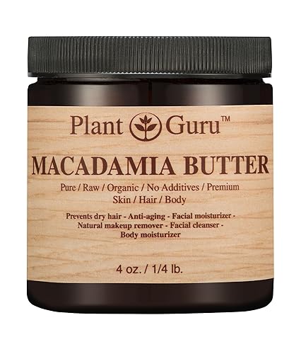 Mantequilla corporal de macadamia 4 oz. 100% pura cruda, fresca, natural, prensada en frío. Hidratante para la piel, cuerpo y cabello, cremas de