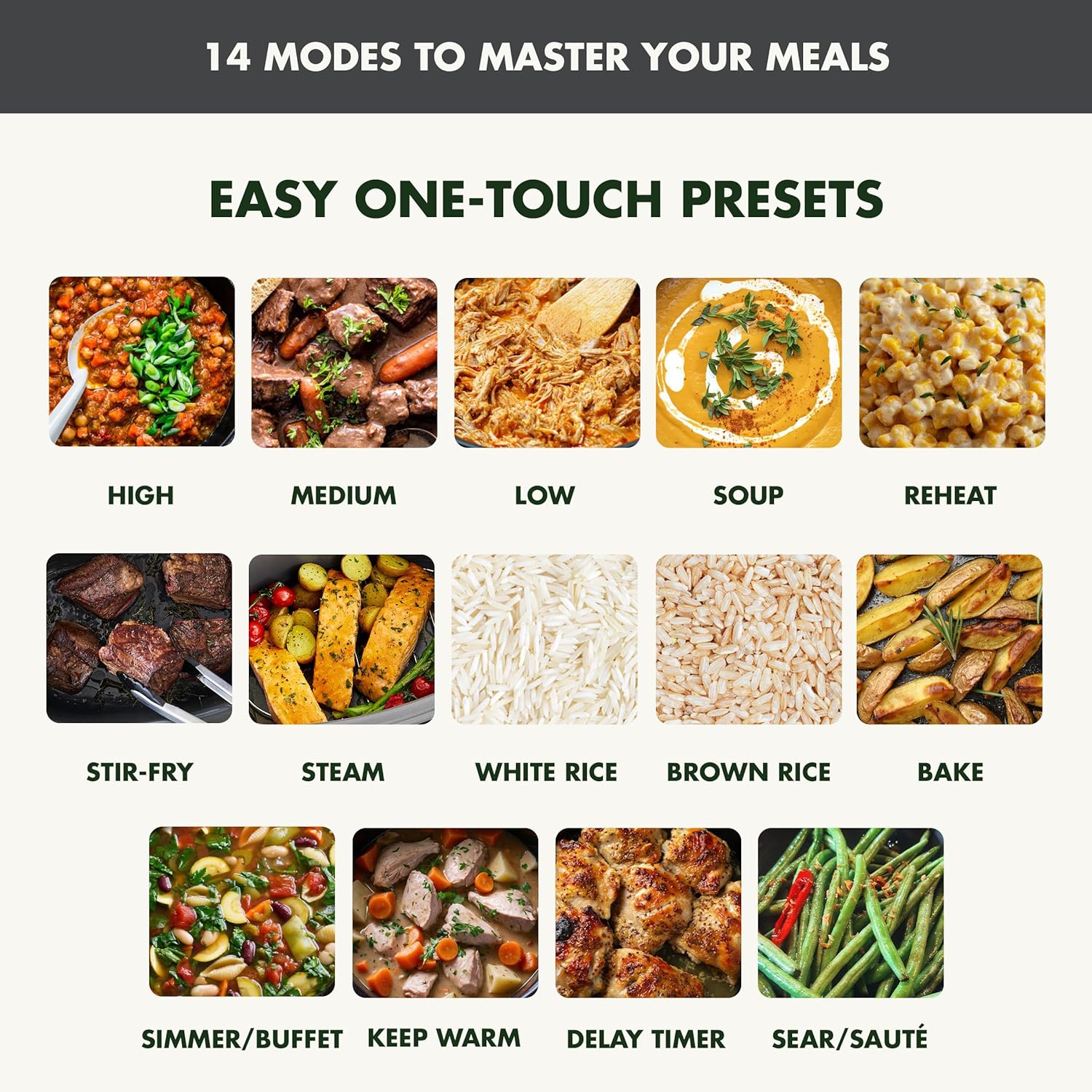 GreenPan Elite 14-in-1 Nonstick 6QT Electric Slow Cooker, PFAS-Free Ceramic Multi-Cooker, In-Pot Browning, Dishwasher Safe Lid & Removable Crock, Stainless Steel Steamer, Silicone Handles, Graphite