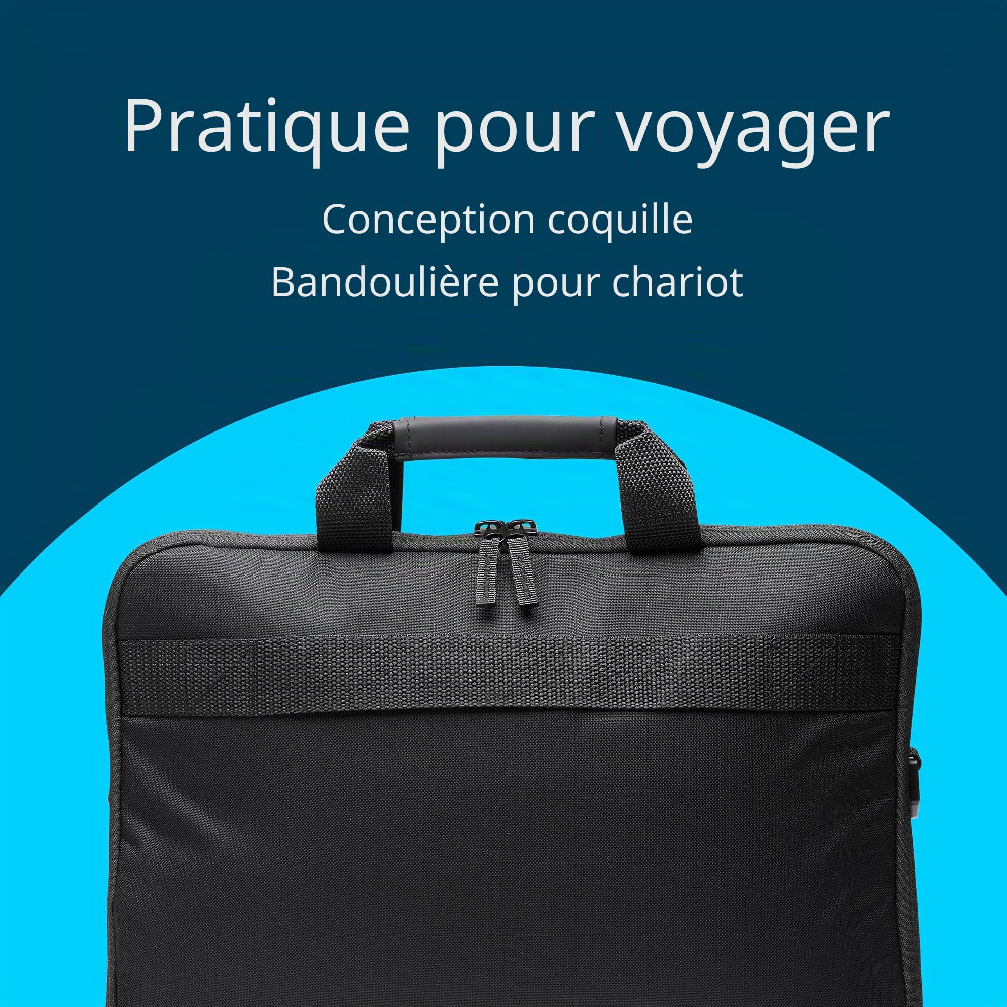 KENSINGTON EQ - Sacoche pour Ordinateur Portable 16", Sac pour PC Compartimenté avec Bandoulières Matelassées, Design à Clapet, Fabriqué à partir de Bouteilles en Plastique Recyclées (K60390WW)