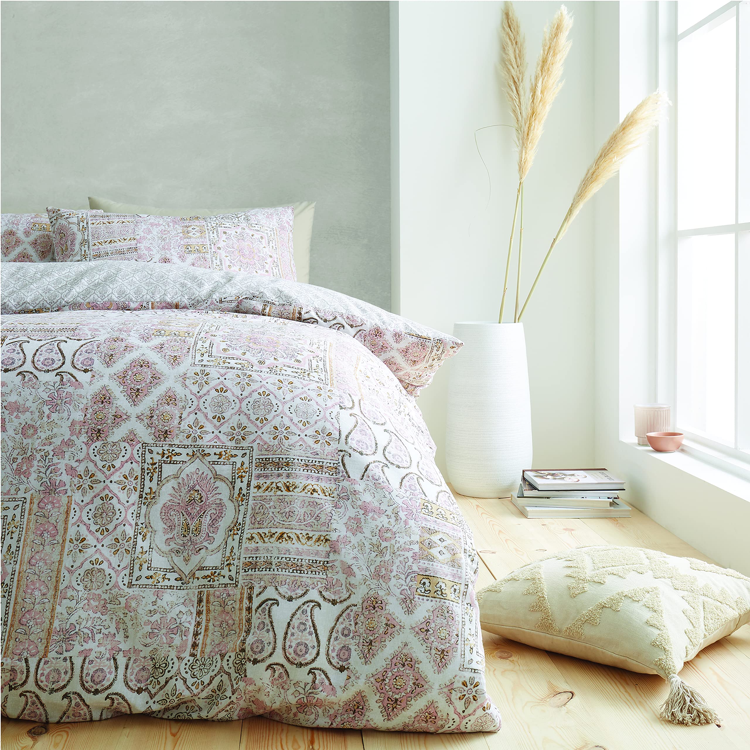 Pineapple Elephant Iniko Cotton King Duvet Set Natural, Beige - Image 4