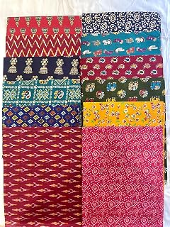 FEDAR Women's Cotton Unstitched Multicolor Blouse Piece- Set of 12 pieces | Parent Price In India