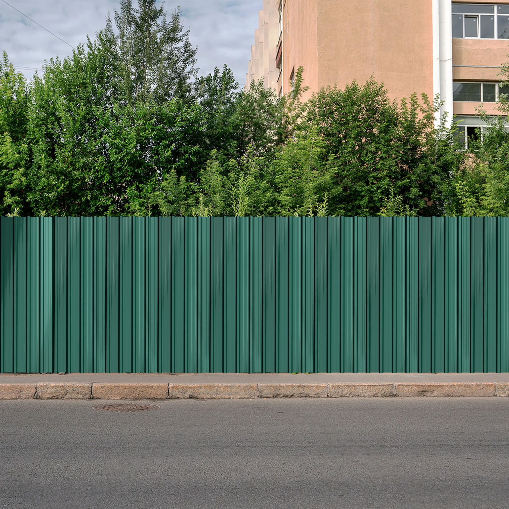 FIVMEN 12 lamiere trapezoidali zincate, 1295 x 450 mm, per tetto con guanti e viti, piastre ondulate, 7 m², verde
