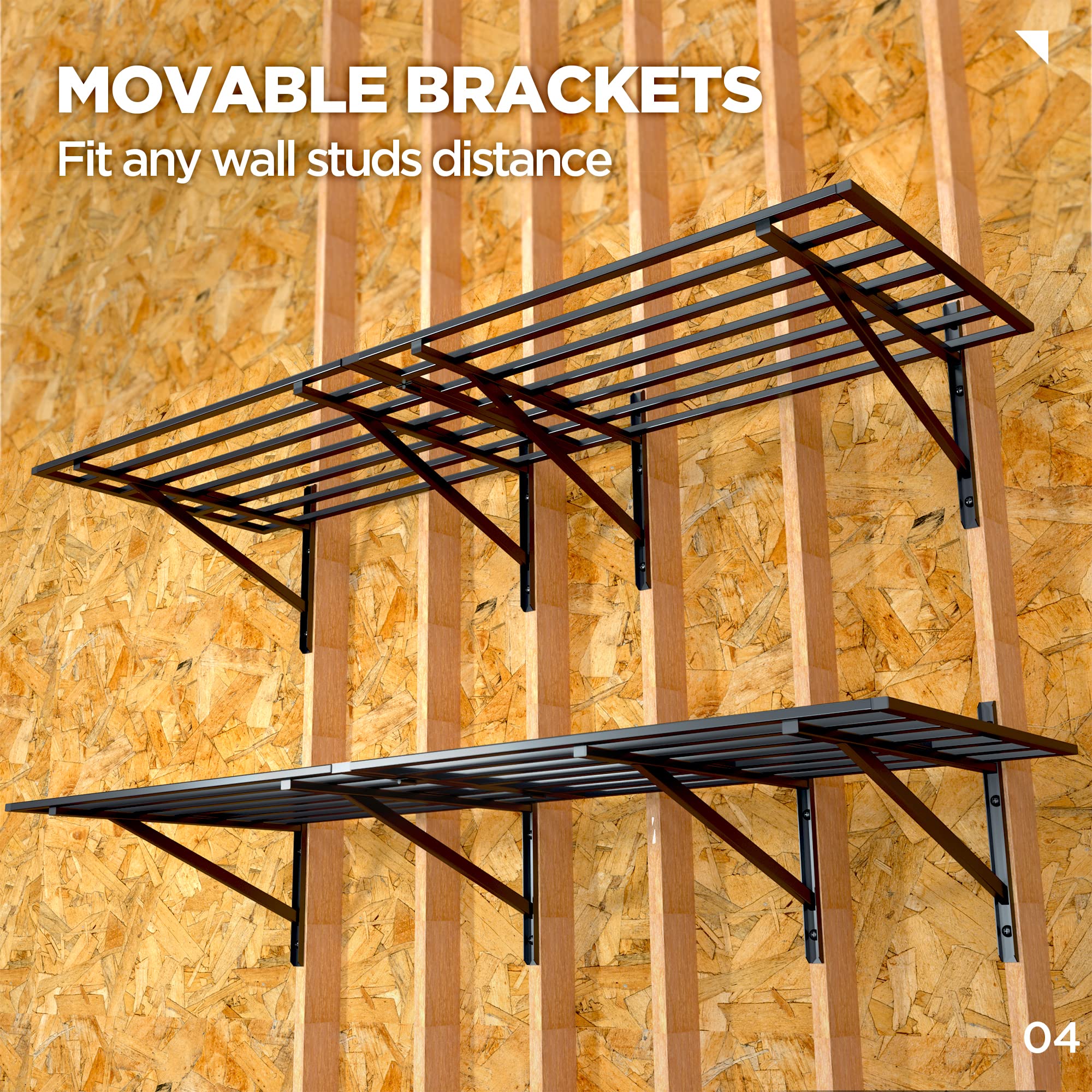 Buy ORASANT 6x2FT(72”x24”) Heavy Gauge Steel Large Garage Wall Shelvings 2Pack, Loading 1,600