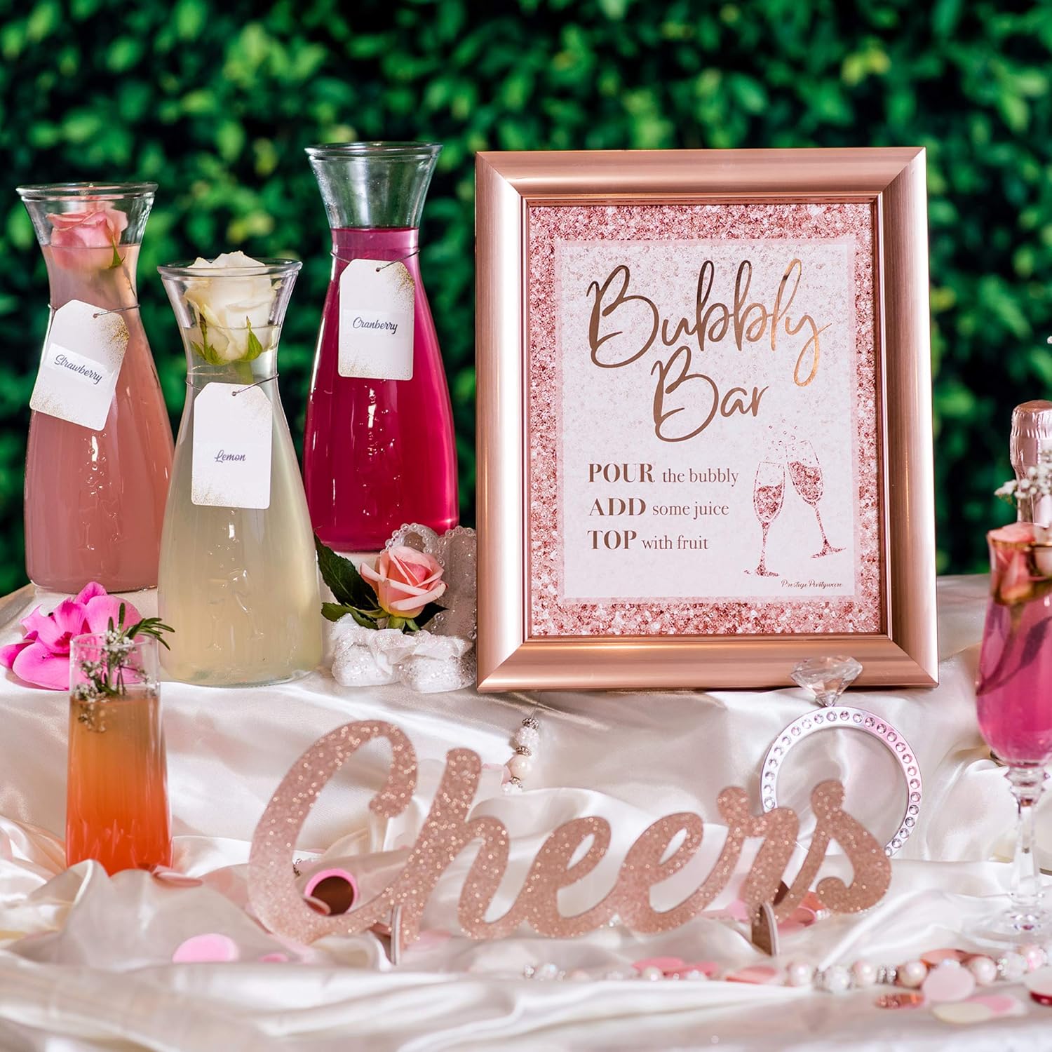 Bеѕt Sеllеr PRESTIGE Mimosa Bar Kit | Bridal Shower Decorations, Rose Gold Bachelorette Party Decorations, Bridal Shower Decor, Brunch & Bubbly Bar Sign, Pink Galentines Day Decorations, Mothers Baby Girl (Rose)