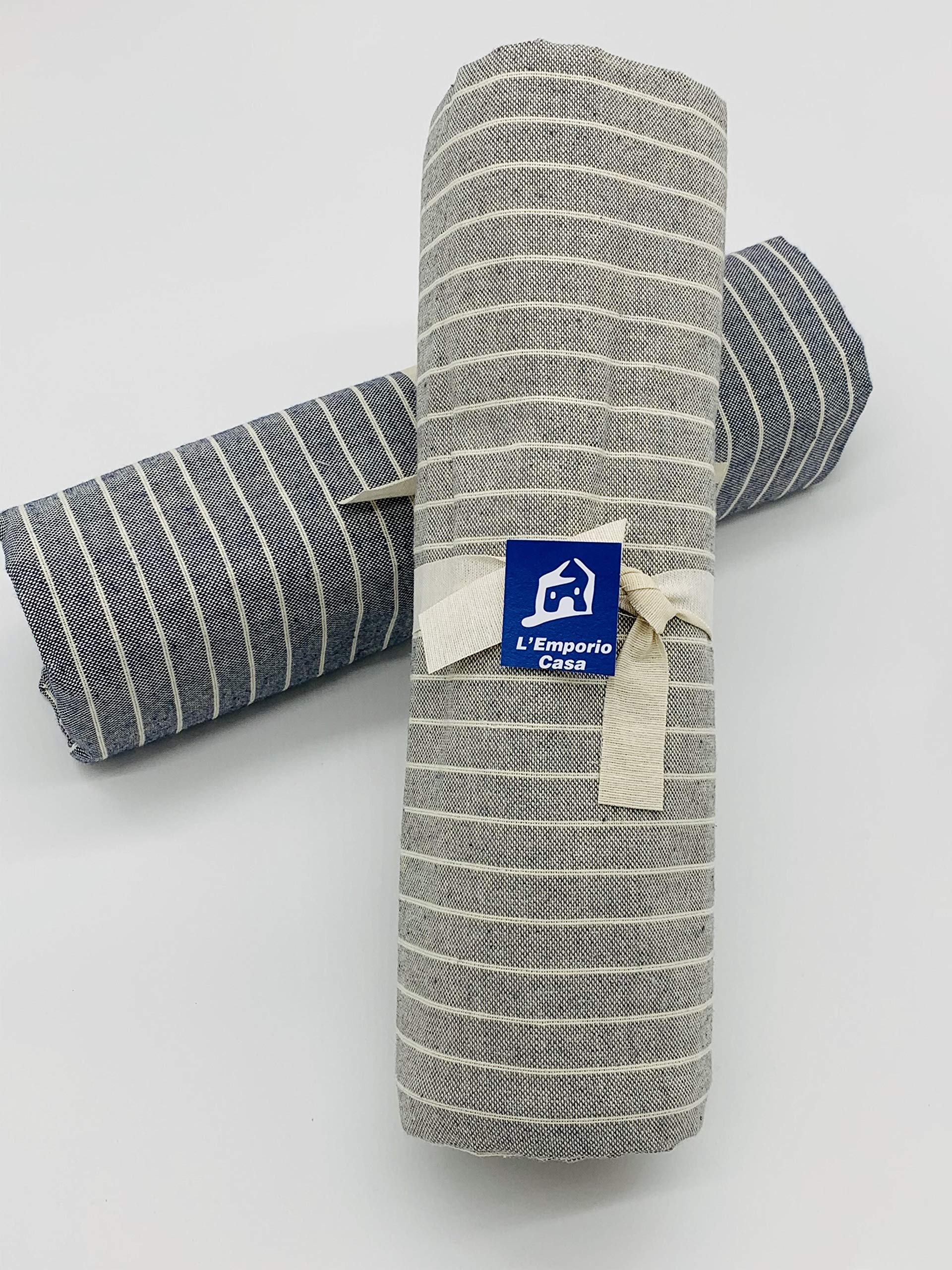 L'Emporio Casa Telo Copridivano Copriletto Tela Grossa Robusta Cotone in Panama 160X260-260x280-360x280 Misure Maxi Lenzuolo Copritutto Cotone Granfoulard Made Italy (GRIGIO, 160X280)