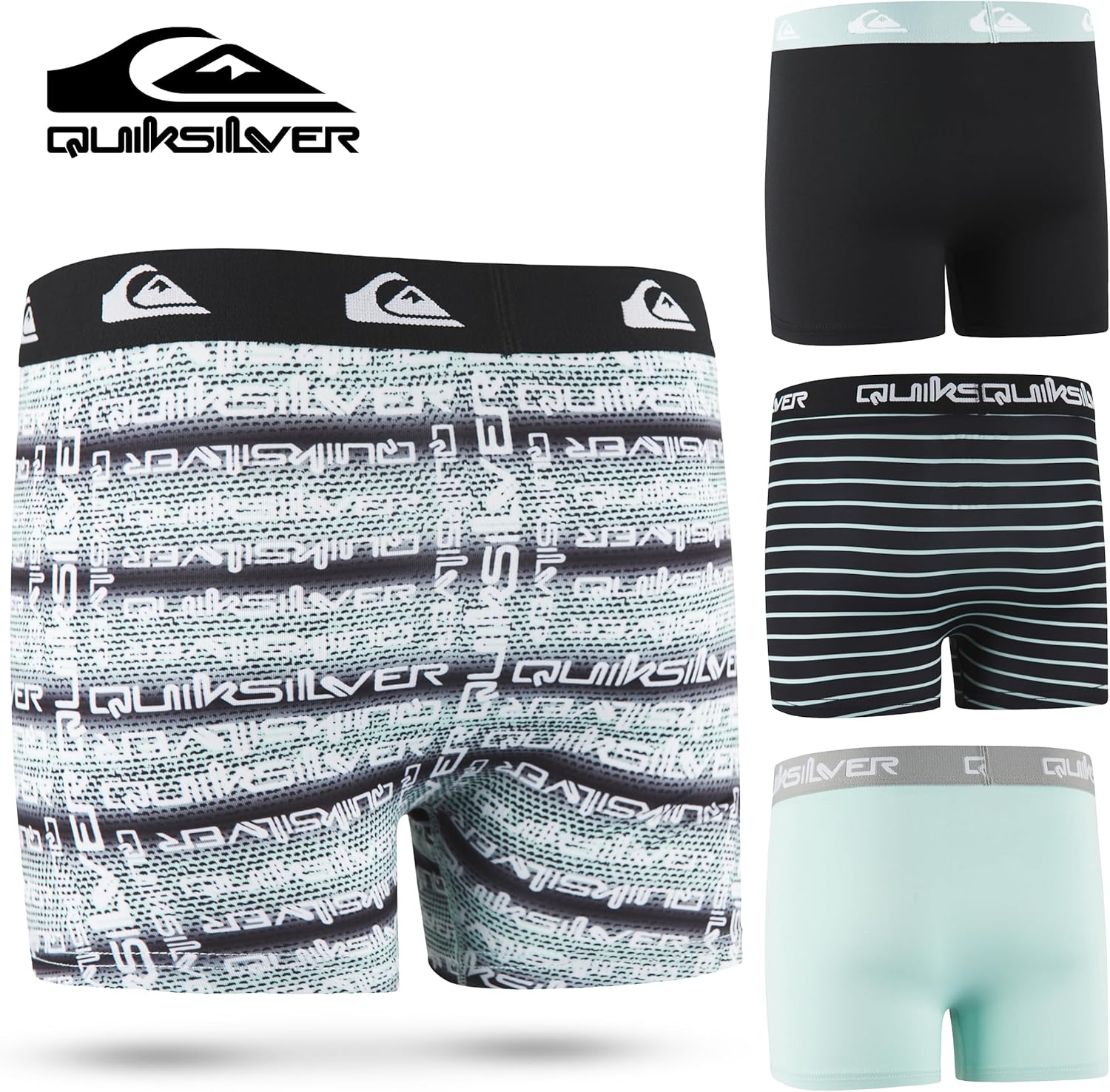 Quiksilver Boys Underwear 4 Pack Boxer Briefs for Boys 6-18 Durable Stretch Breathable Moisture Wicking - Image 3
