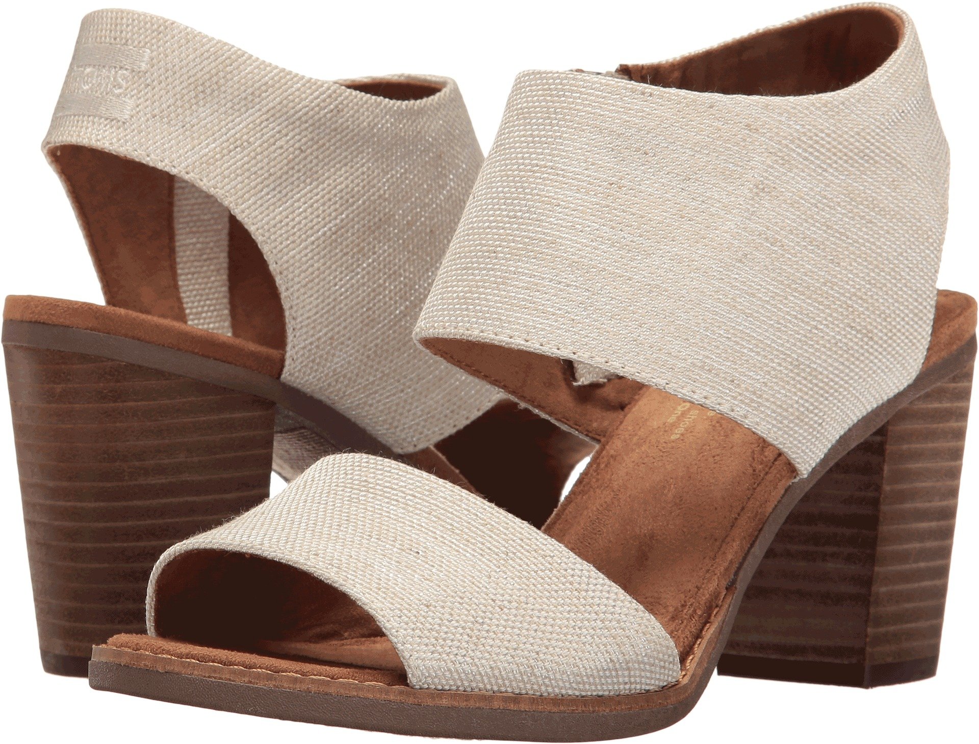 Toms Women's Beige Heels Sandals Majorca Cutout