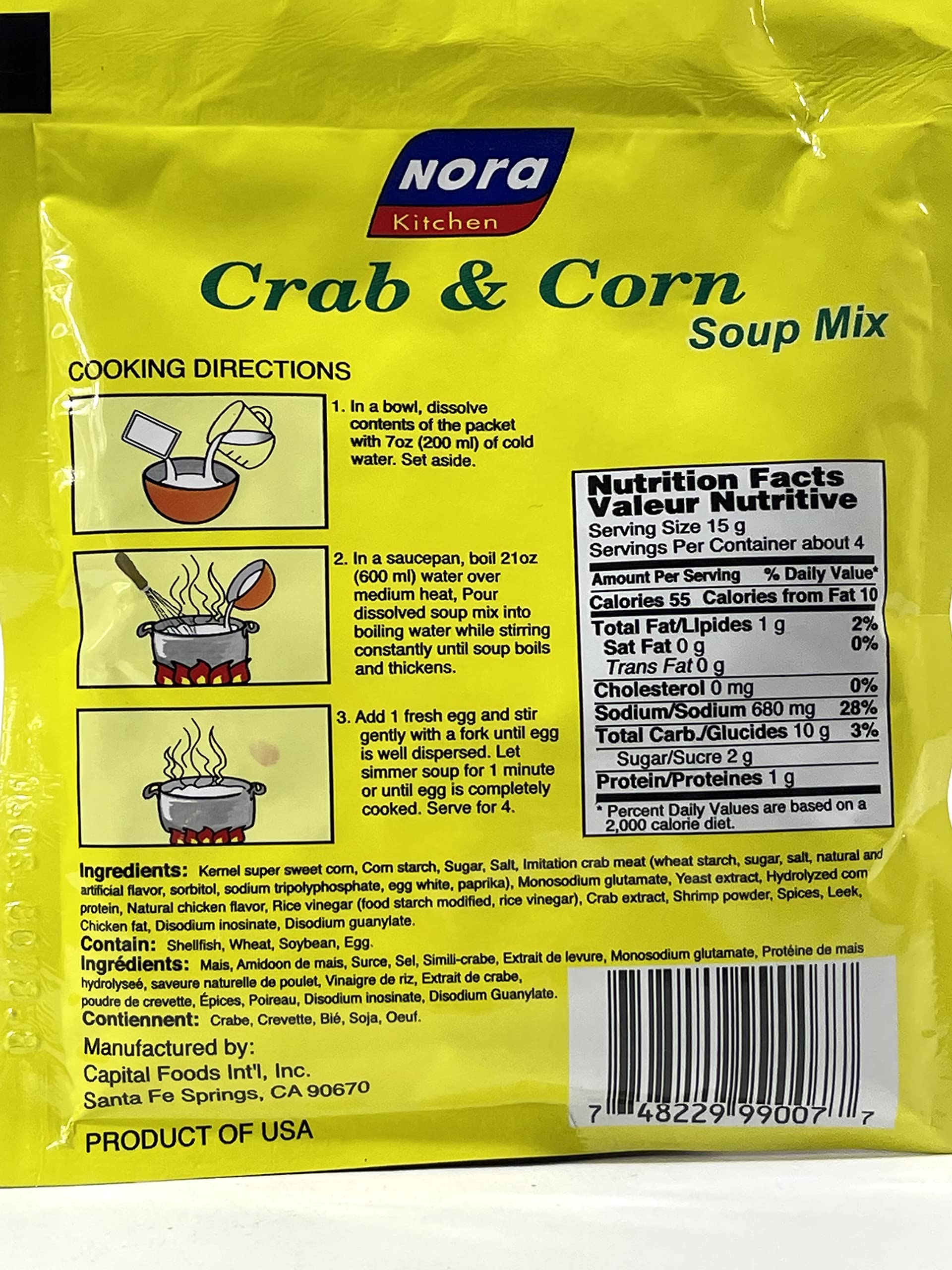 Amazon.com: Nora Kitchen Soup Mix (Crab & Corn Soup - Add one egg