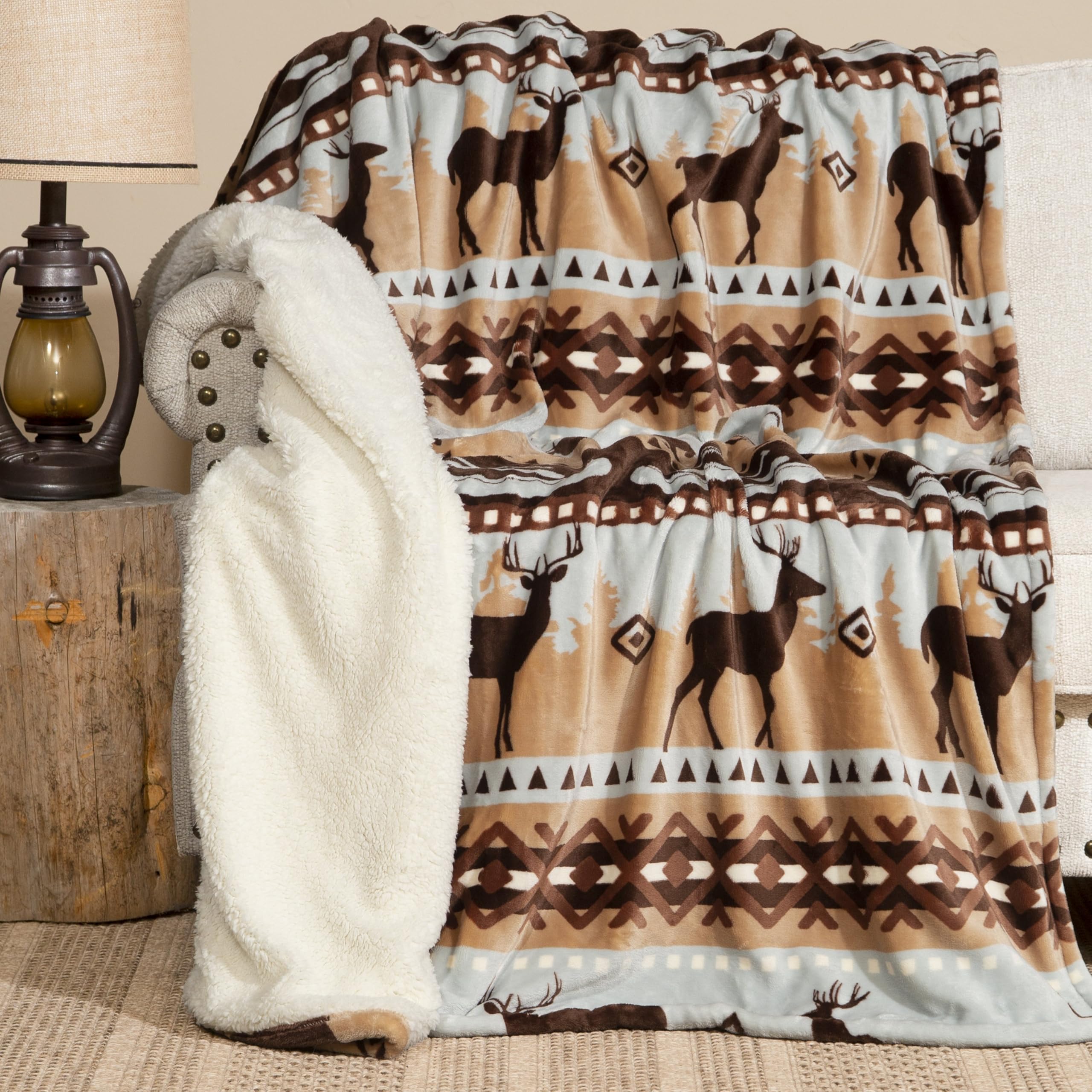 Couverture polaire Sherpa surdimensionnée plaid chaud doux lit canapé 137x172