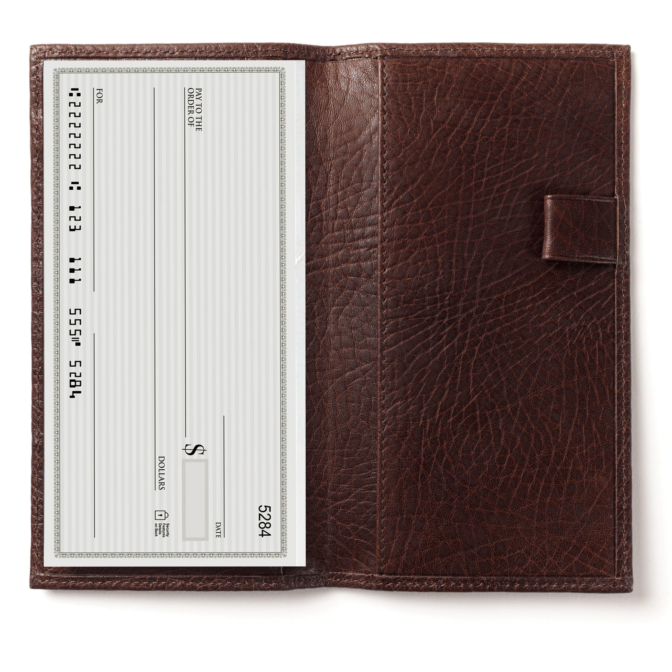 Deluxe Checkbook Cover with Divider, Premium Espresso, One Size