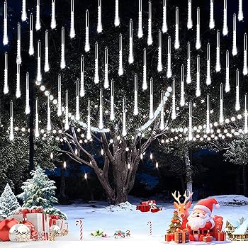 Amazon.com: PGFUN Meteor Shower Lights - 24 Tubes 576 LEDs Icicle