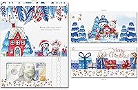 Vista 97 de Tarjeta de boda, con dos aperturas de tira para desgarrar, con ventana de plástico transparente que deja ver dinero, cheques o tarjetas de regalo