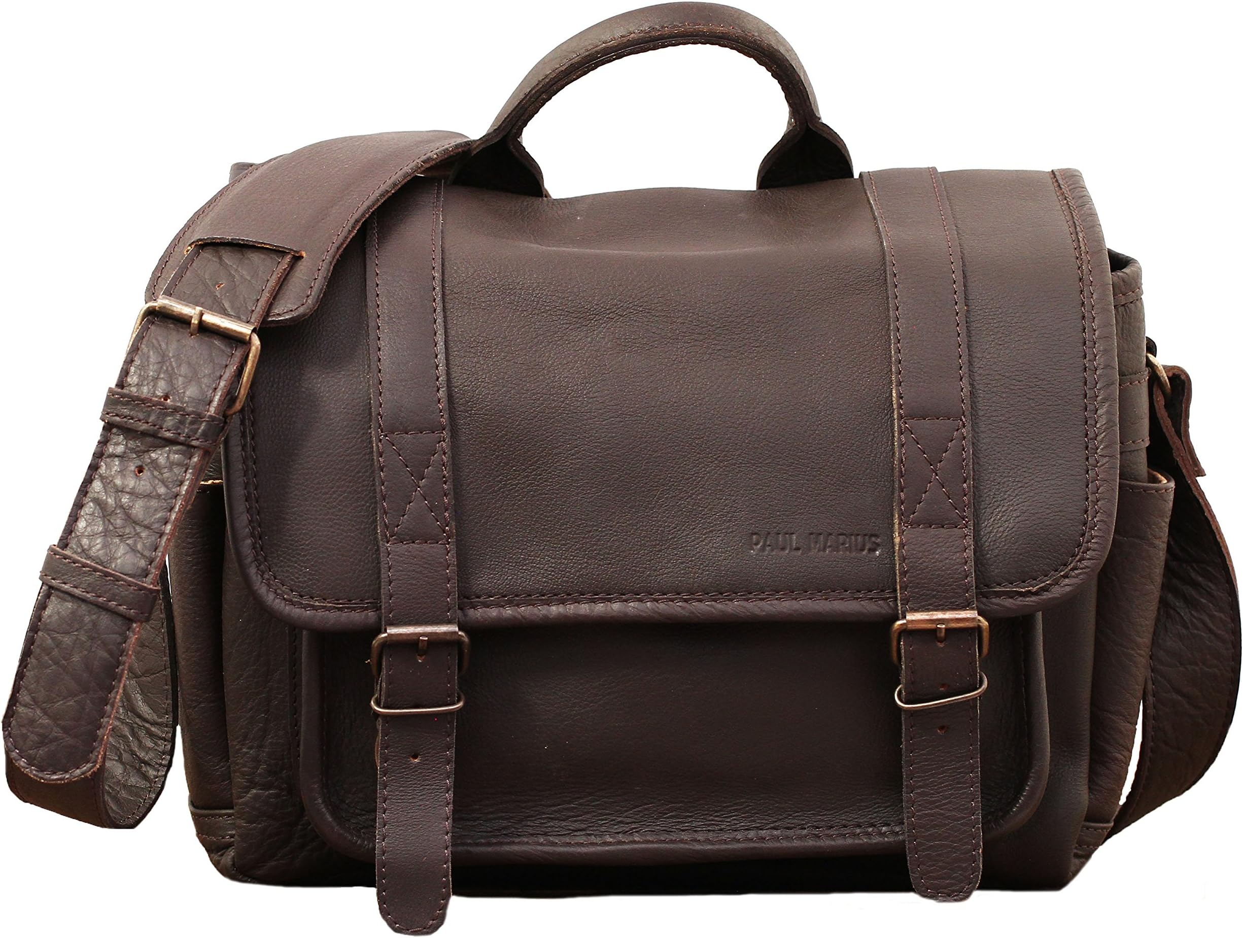 Paul Marius Le Petit Reporter Leather Bag Chocolate Brown