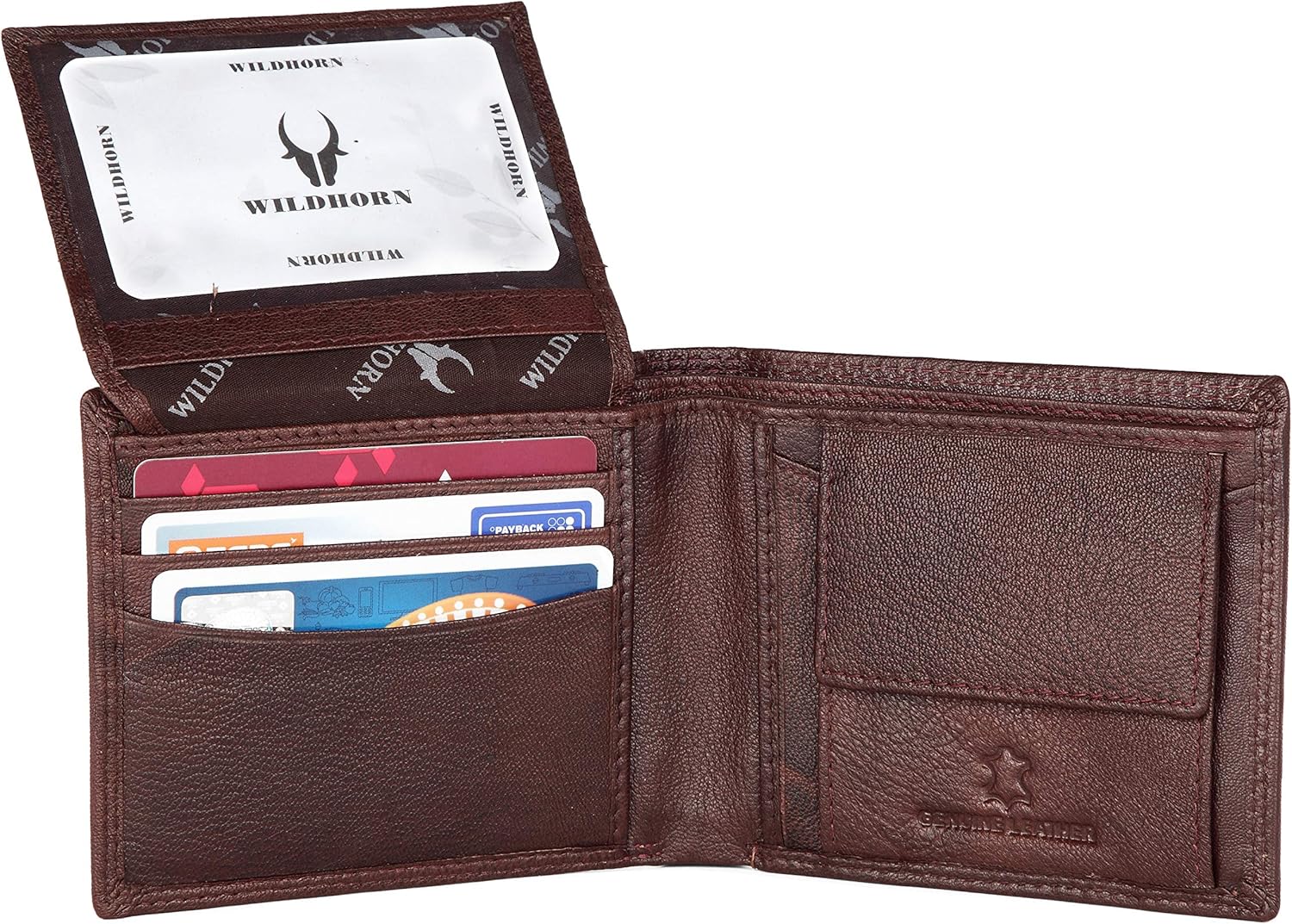 WildHorn Leather Wallet for Men, NEW BOMBAY BROWN 2 NAPPA, Classic