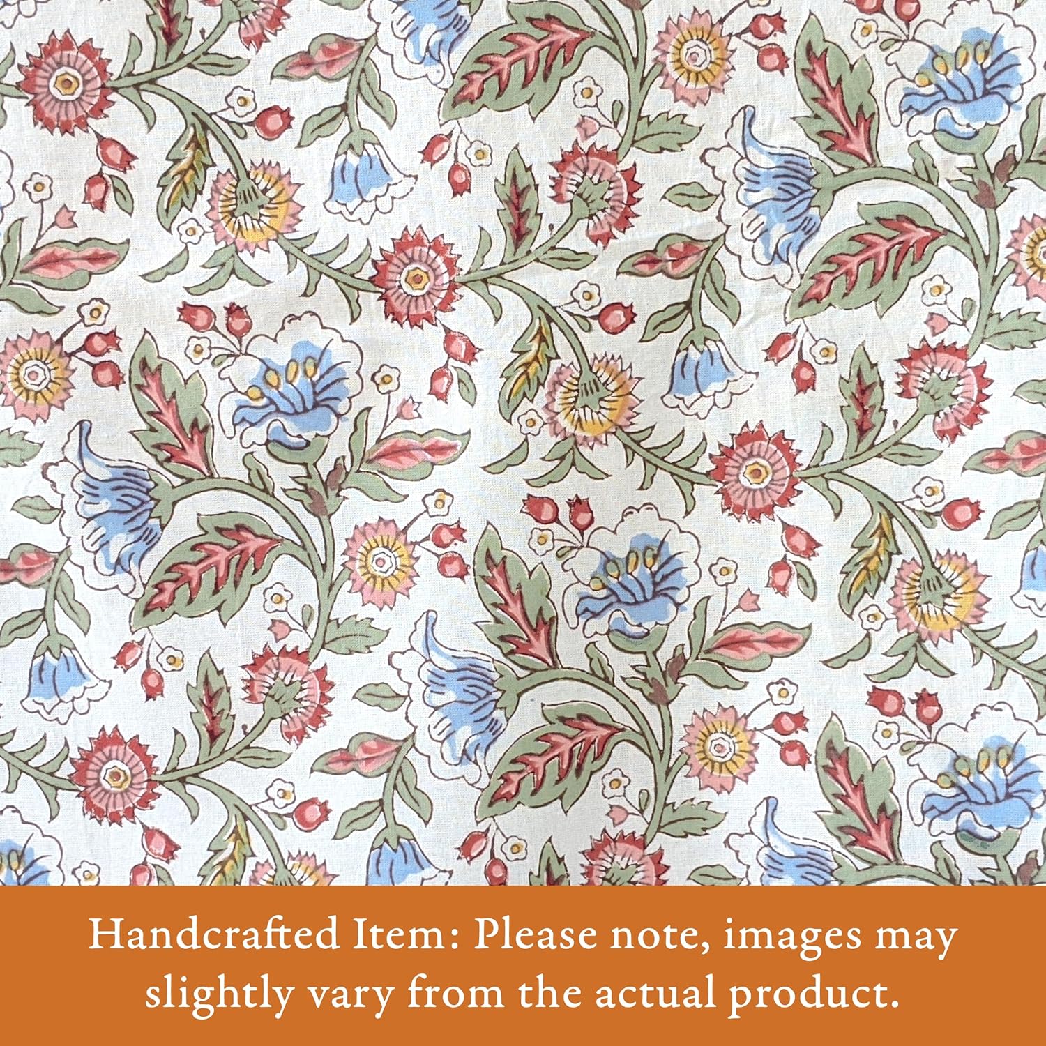 Saffron Marigold Queen Summer Bedspread - Lightweight 100% Ivory Cotton, Hand Block Printed Floral Bedding Comforter for Your Bedroom Decor Enchanted - Ivory 90x90 inches