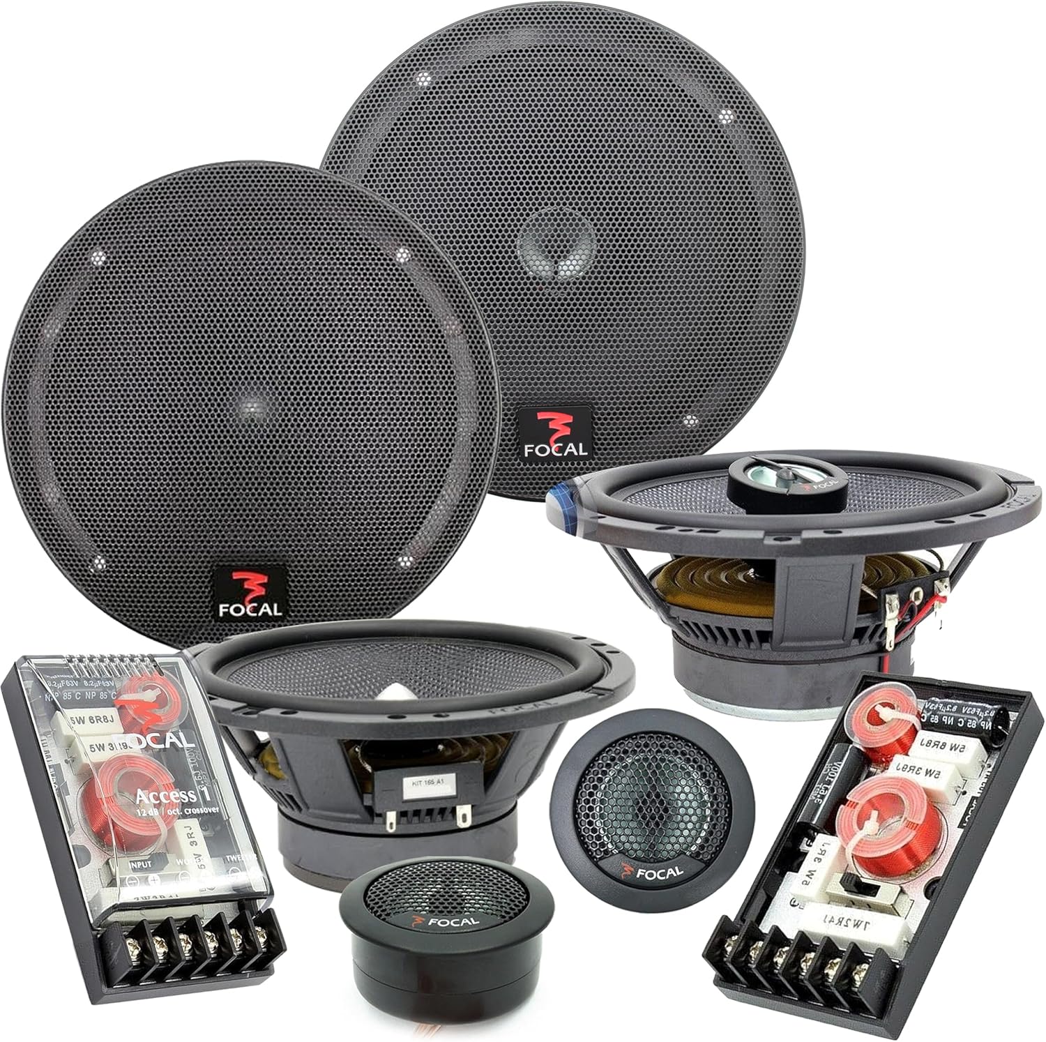 Focal pkg 165A1 6.5" 120W RMS 2-Way Component Speakers System + 165CA1 6.5" 2-Way Coaxial Speakers
