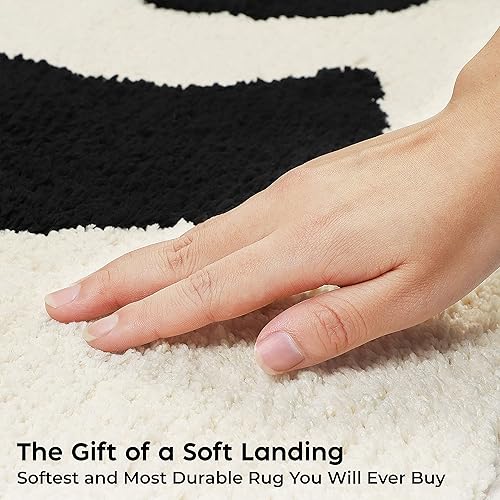 Miniatura 3 de Decozion Alfombra de baño Half Moon de 52.5 x 20.5 pulgadas, antideslizante, absorbente de agua, con diseño bohemio de brujería de fase lunar, color