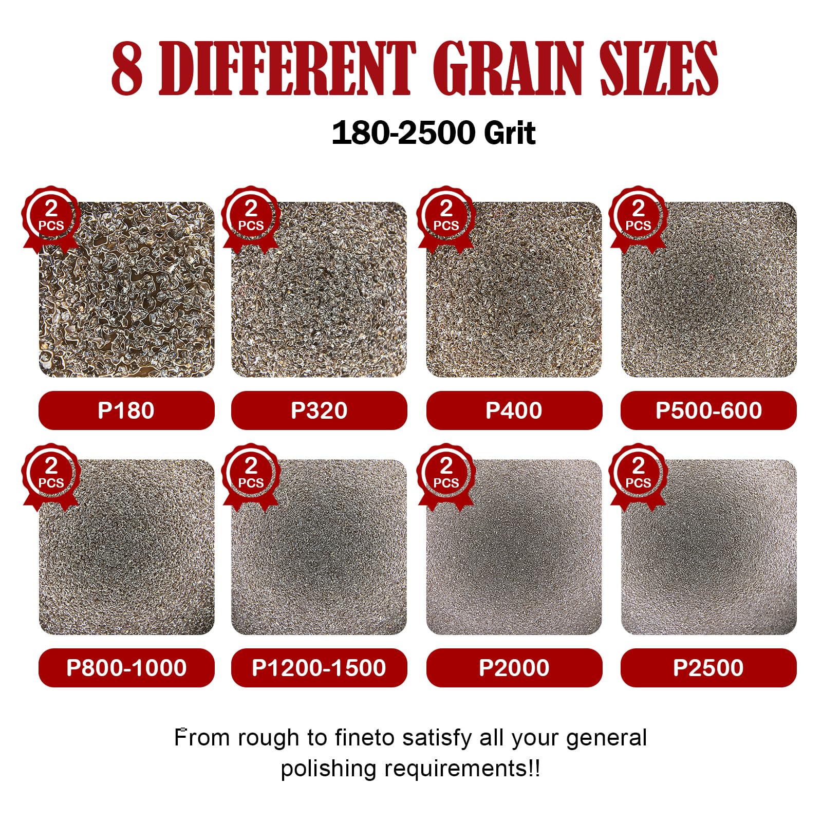 Set 12 Spugne Abrasive - Grana Da 180 A 2500, 150 Mm, Per Legno, Metalloo E Lucidatura - Foto 11