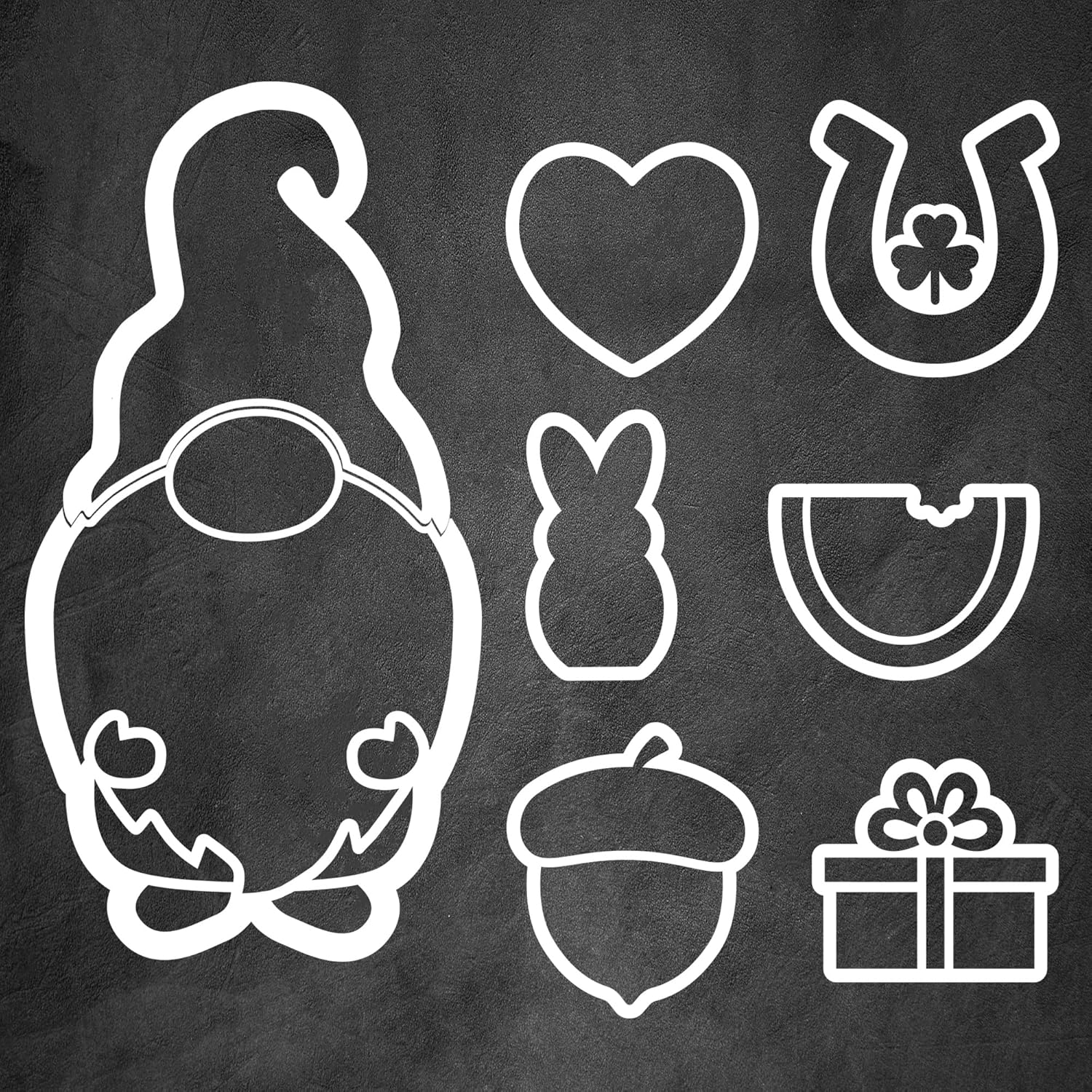8 Chalkboard Stencils, Gnome Stencils for