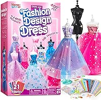Klever Kits 400+PCS Fashion Design Crafts for Kids Art and Crafts Toy DIY Sewing Crafts with 3 Mannequins for Girls Aged 8-12, Birthday Christmas Gifts