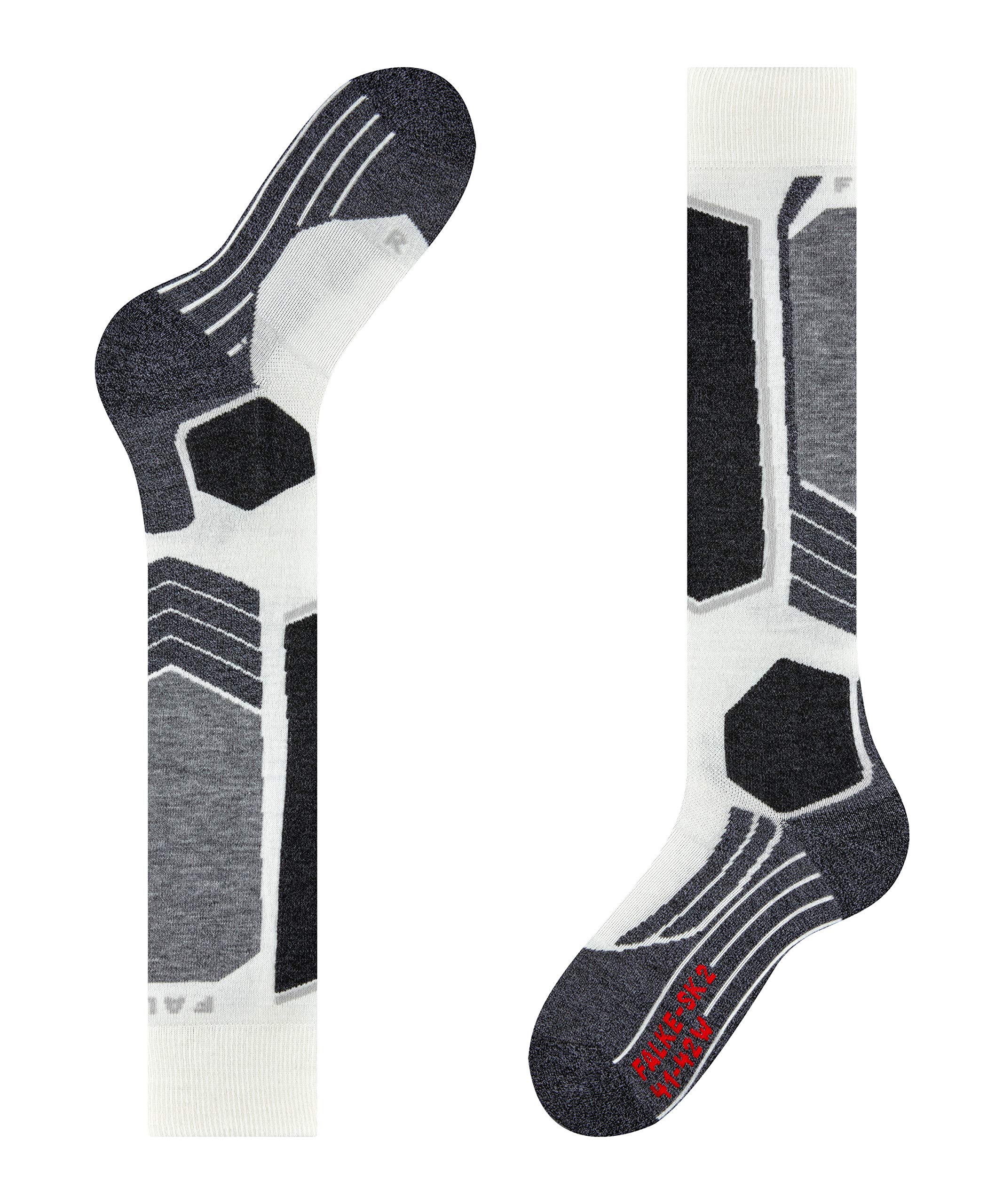 FALKE Kobiety Skarpety narciarskie SK2 Intermediate W Kh Wełna ciepłe grube 1 Para, Biały Off-White 2040, 39-40