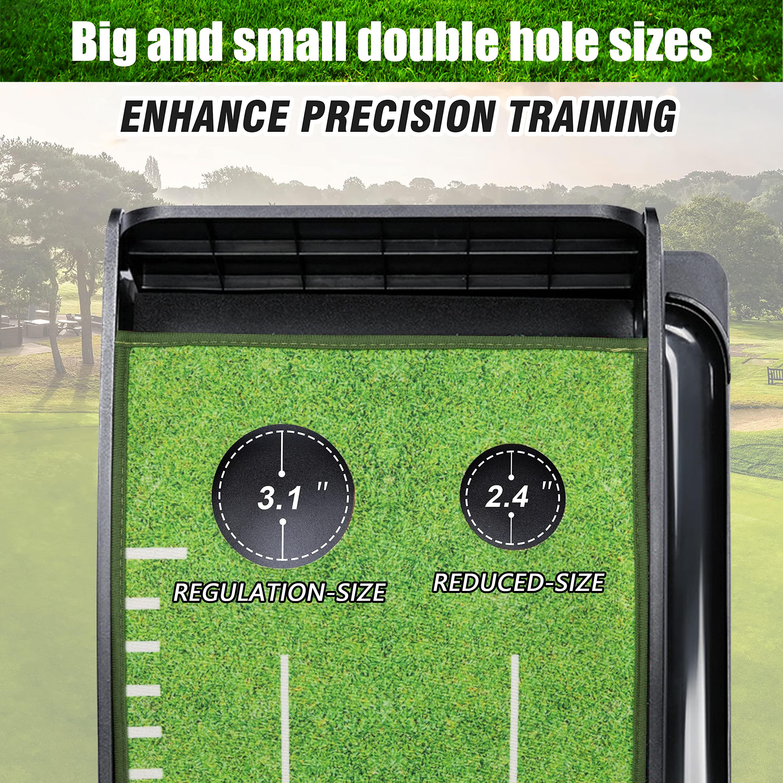 Putting Green de Golf para Interiores, tapete para Putt de Golf para Interiores con Retorno automático de Pelota, Juego de Mini Golf, Ayuda para Entrenamiento de Golf, para el hogar, Oficina