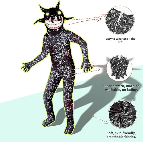 Vista 2 de Skibidi Toilet Costume for Kid Titan Tv Man Cosplay Boy Sperkerman Cameraman Bodysuit for Halloween with Mask 5-12y