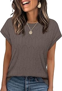 Womens Tops Short Sleeve Sweaters 2026 Summer Spring Beach Vacation Clothes Business Casual Outfits