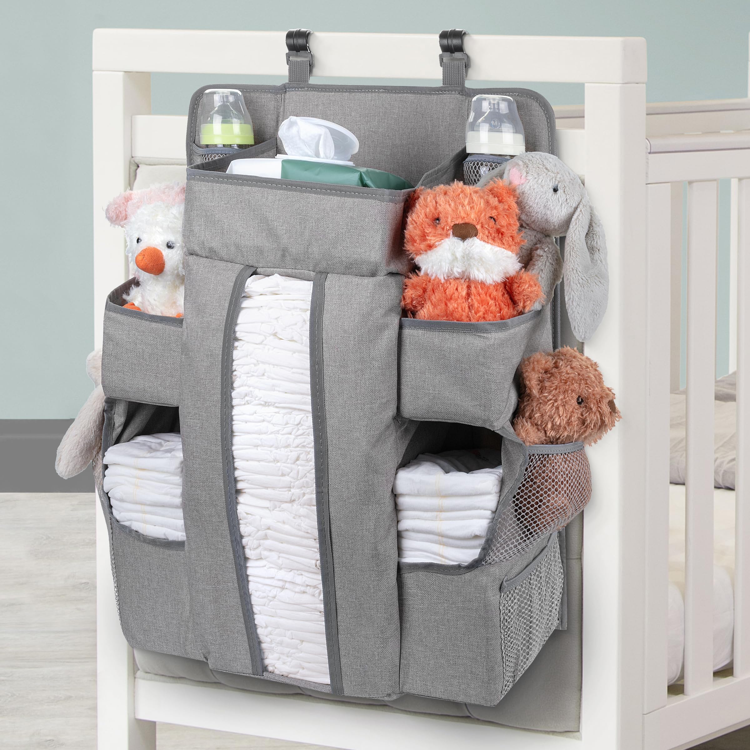 TOCKONIMN Hanging Diaper Caddy Organizer for Baby Crib 3