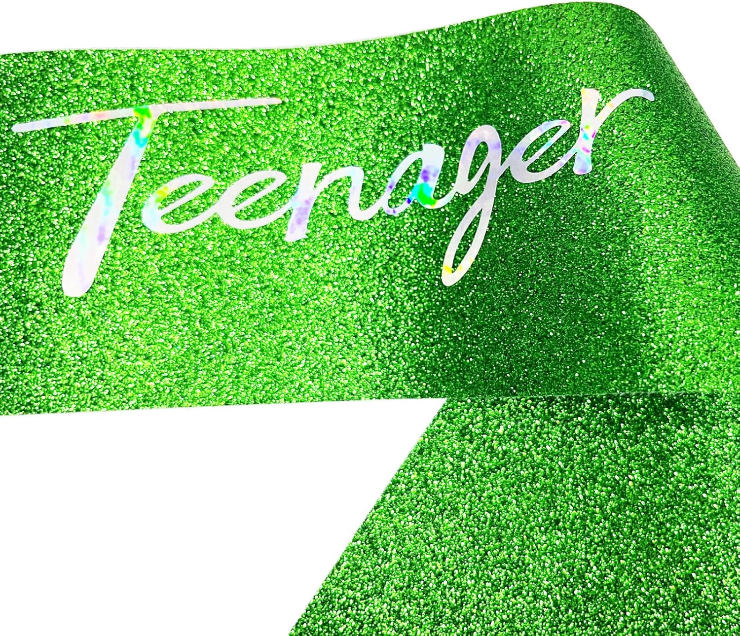 Official Teenager Sash,13th Birthday Sash for Women, Glitter Sash with Multicolor Foil,13th Birthday Gifts Decorations for Happy 13th Birthday Party Favor Supplies,Green