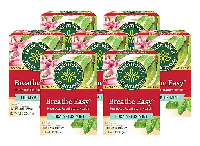 Traditional Medicinals Breathe Easy Tea - Eucalyptus Mint Herbal Tea (32 Bags)